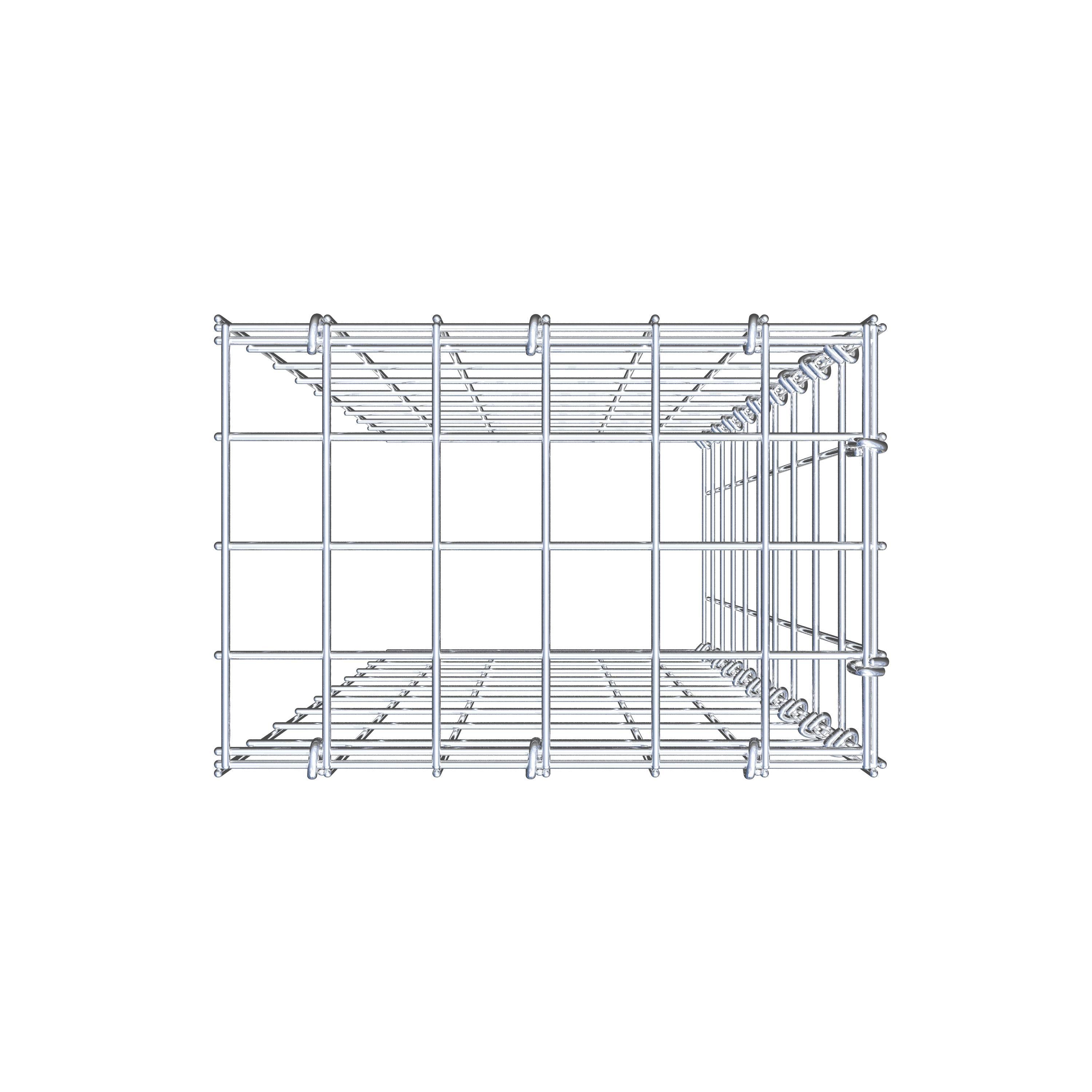 Monteret gabion type 4 100 cm x 30 cm x 20 cm (L x H x D), maskestørrelse 5 cm x 10 cm, C-ring