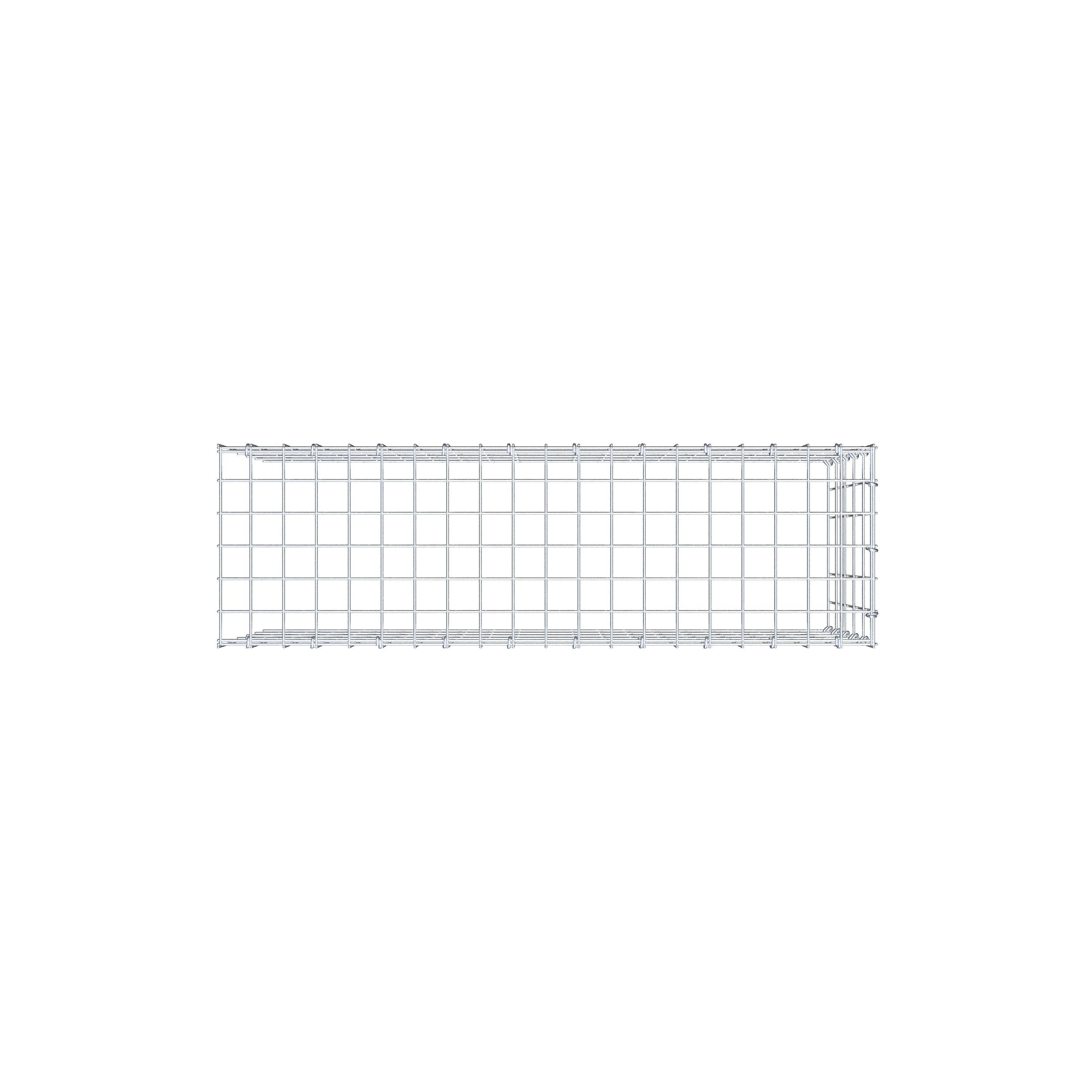 Typ 4 påbyggnadsgabion 100 cm x 50 cm x 30 cm (L x H x D), maskstorlek 5 cm x 10 cm, C-ring