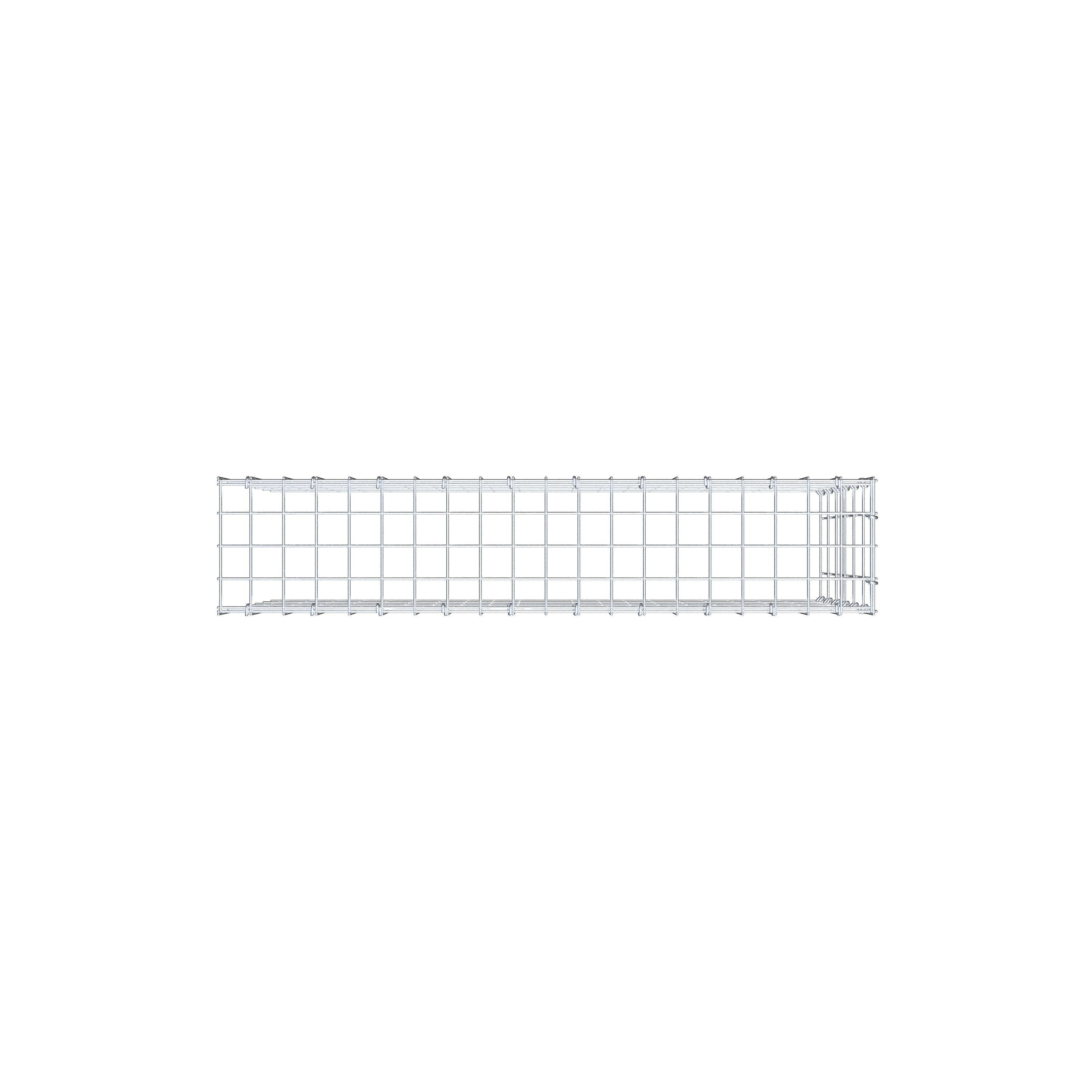 Mounted gabion type 4 100 cm x 60 cm x 20 cm (L x H x D), mesh size 5 cm x 10 cm, C-ring