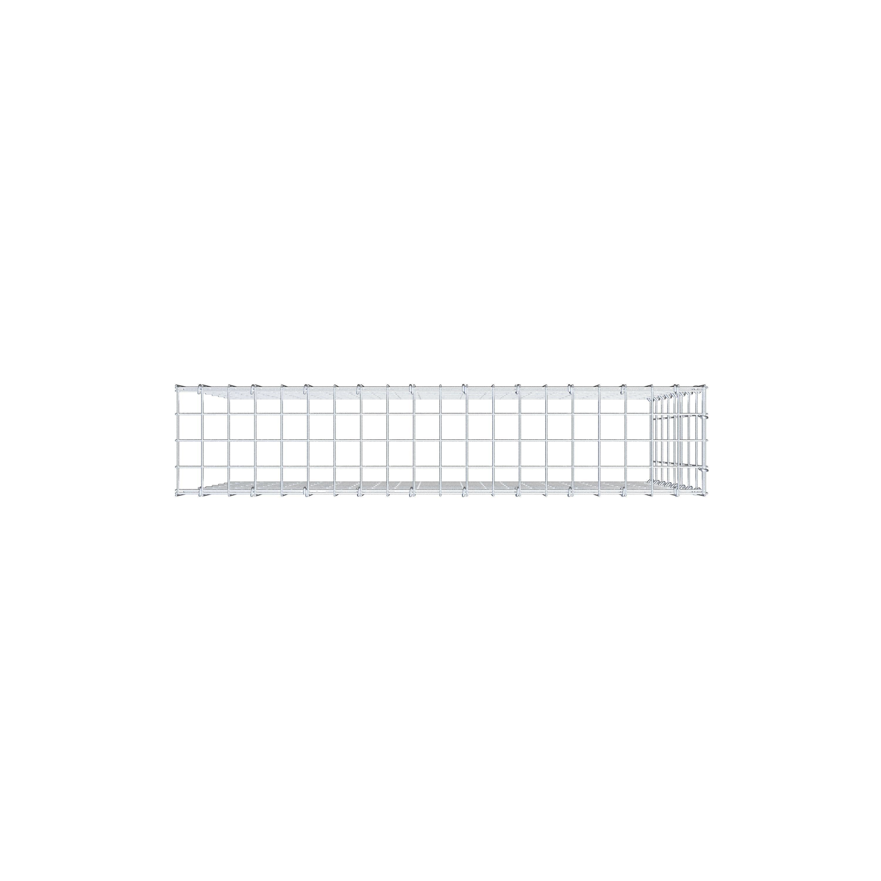 Gabião Tipo 4 100 cm x 80 cm x 20 cm (C x A x P), malhagem 5 cm x 10 cm, anel C