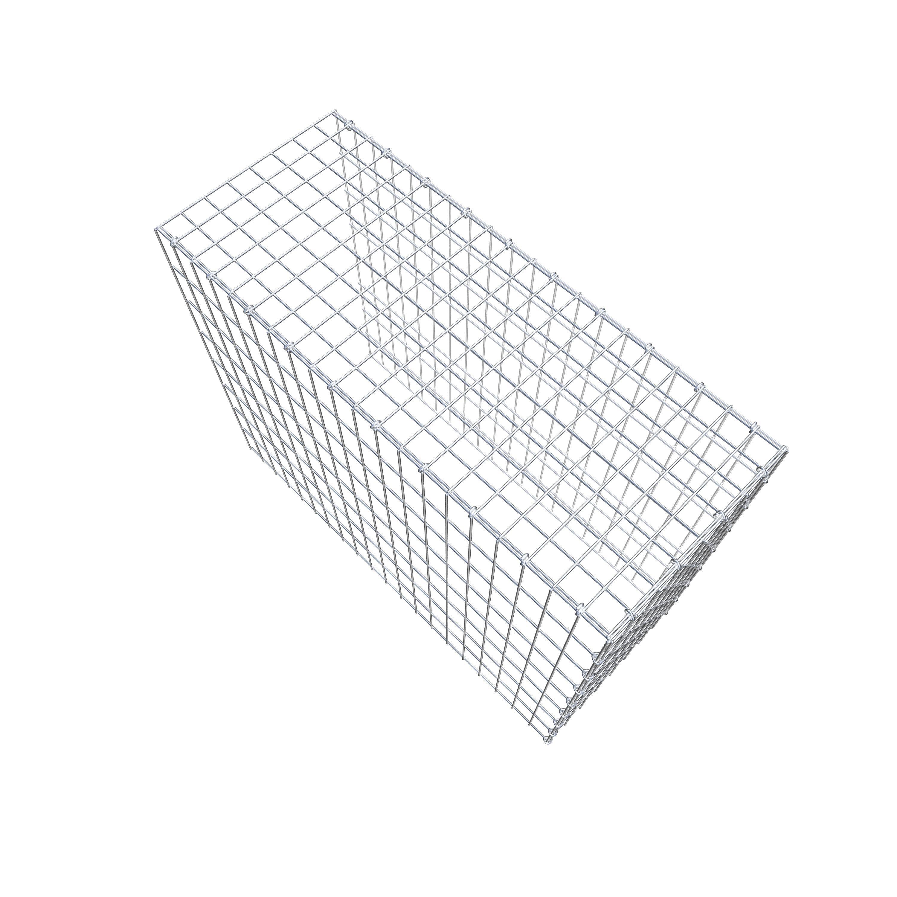 Typ 4 påbyggnadsgabion 100 cm x 80 cm x 40 cm (L x H x D), maskstorlek 5 cm x 10 cm, C-ring