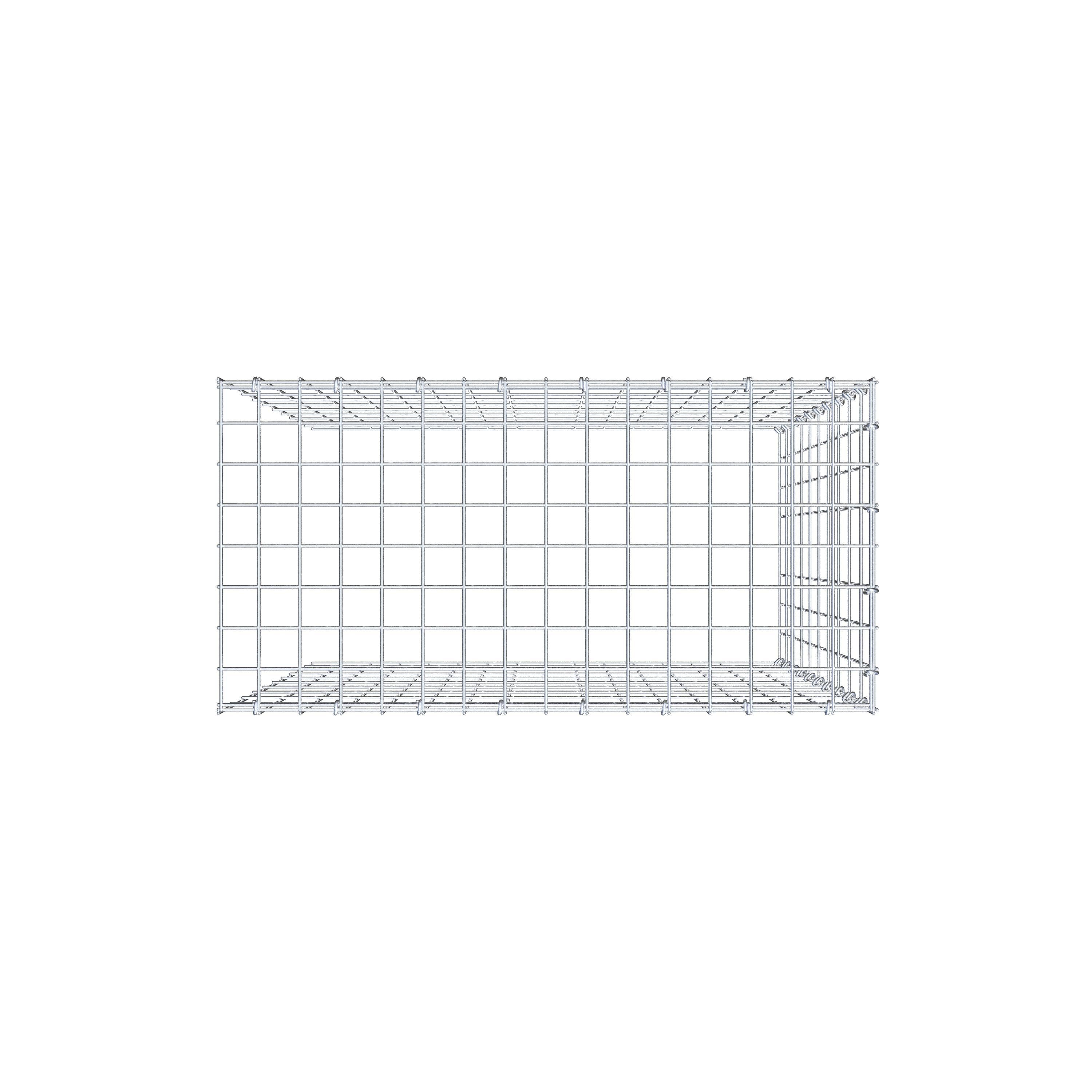 Typ 4 påbyggnadsgabion 100 cm x 80 cm x 40 cm (L x H x D), maskstorlek 5 cm x 10 cm, C-ring
