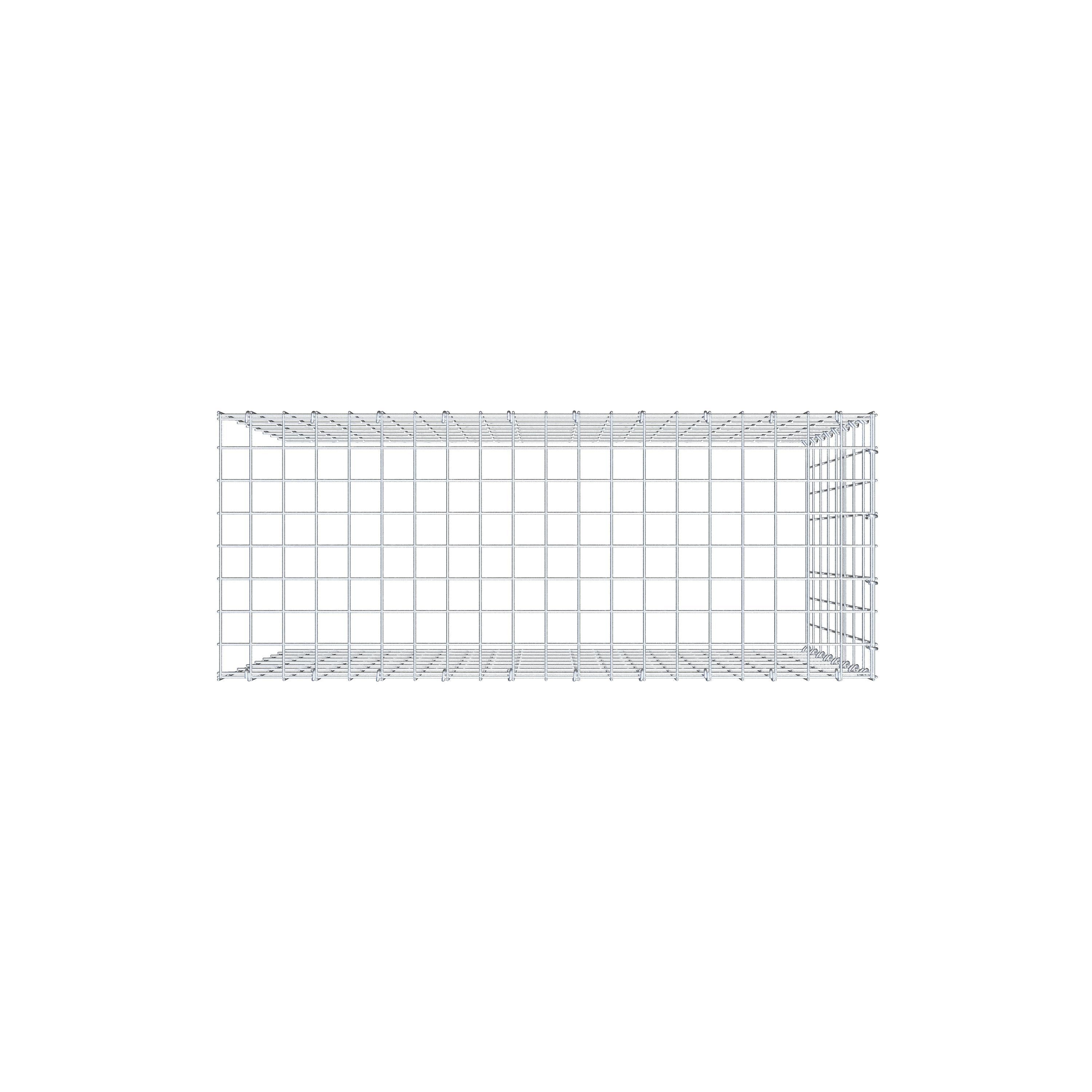 Typ 4 påbyggnadsgabion 100 cm x 80 cm x 40 cm (L x H x D), maskstorlek 5 cm x 10 cm, C-ring