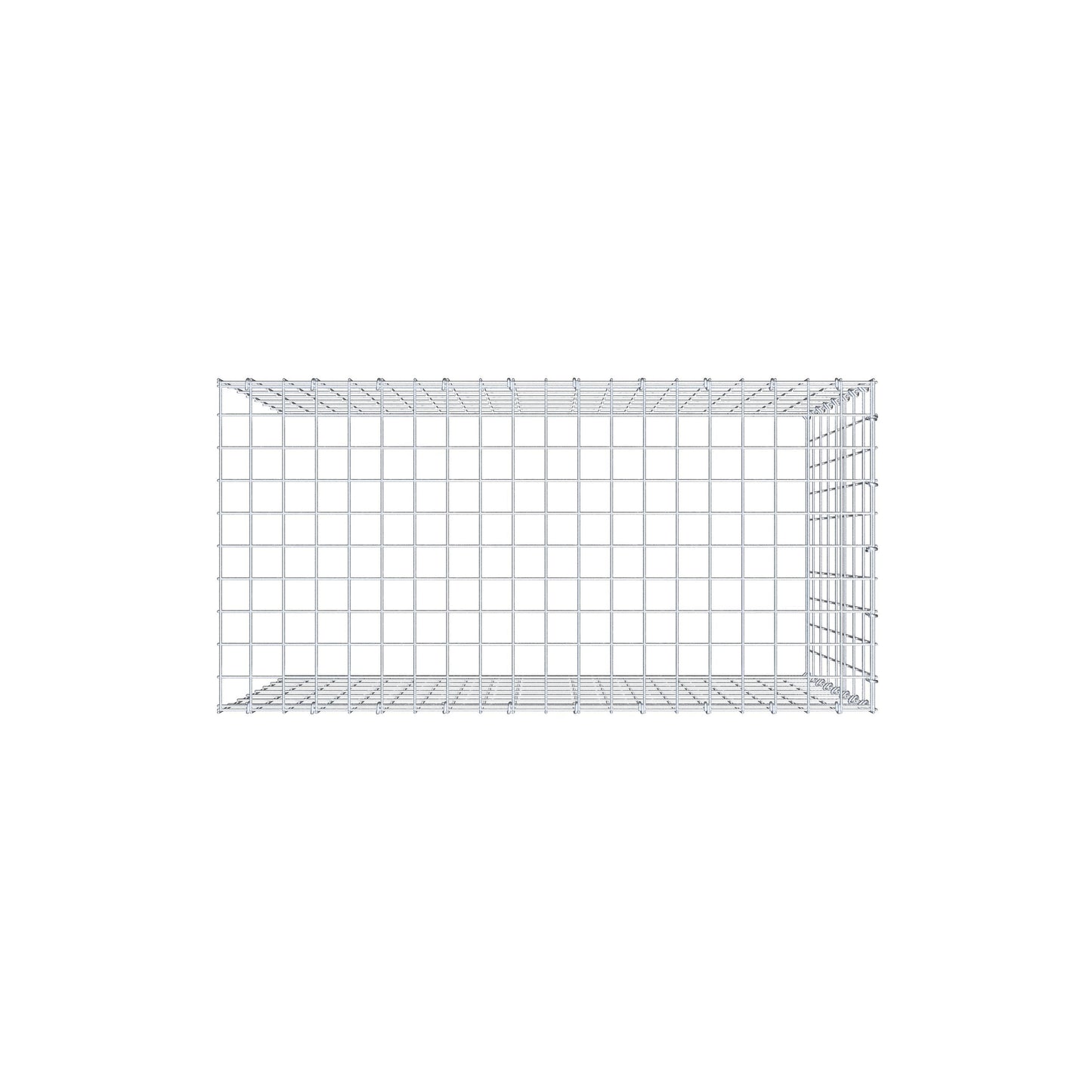 Mounted gabion type 4 100 cm x 80 cm x 50 cm (L x H x D), mesh size 5 cm x 10 cm, C-ring