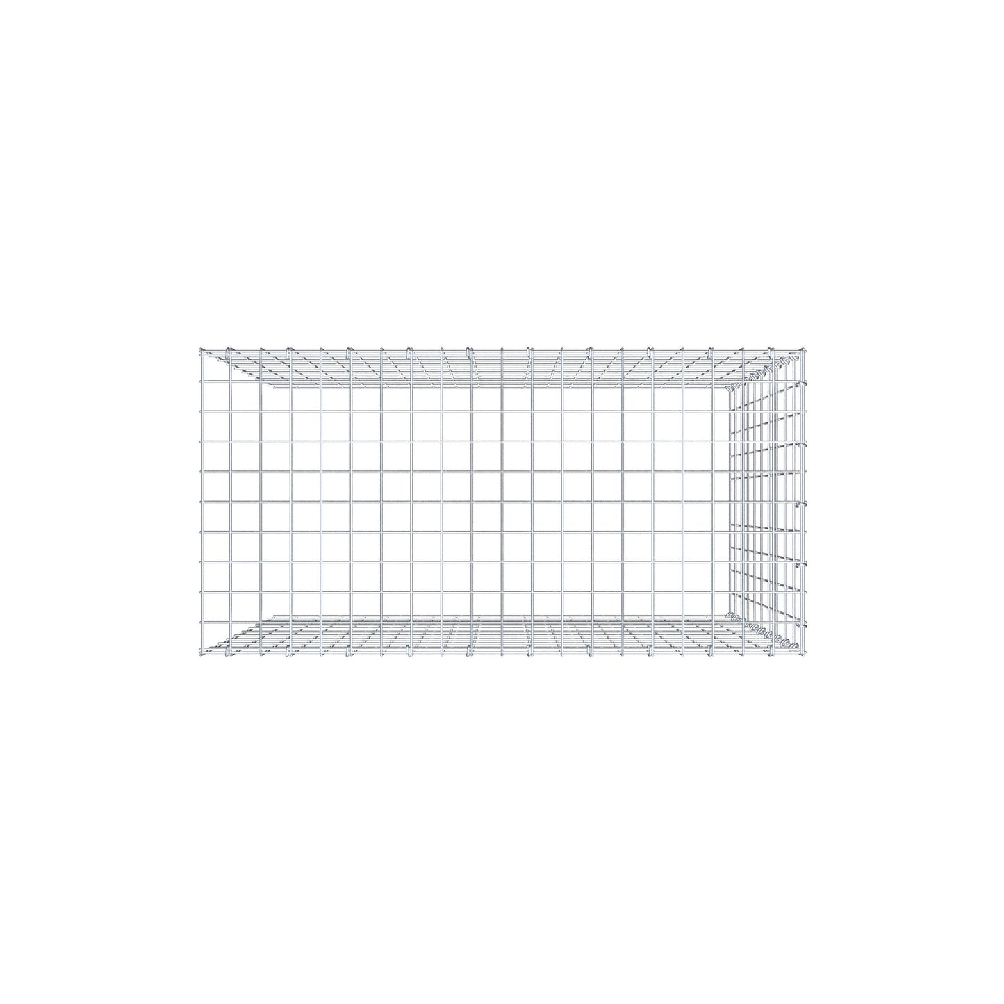 Extra gabion typ 4 100 cm x 100 cm x 50 cm (L x H x D), maskstorlek 5 cm x 10 cm, C-ring