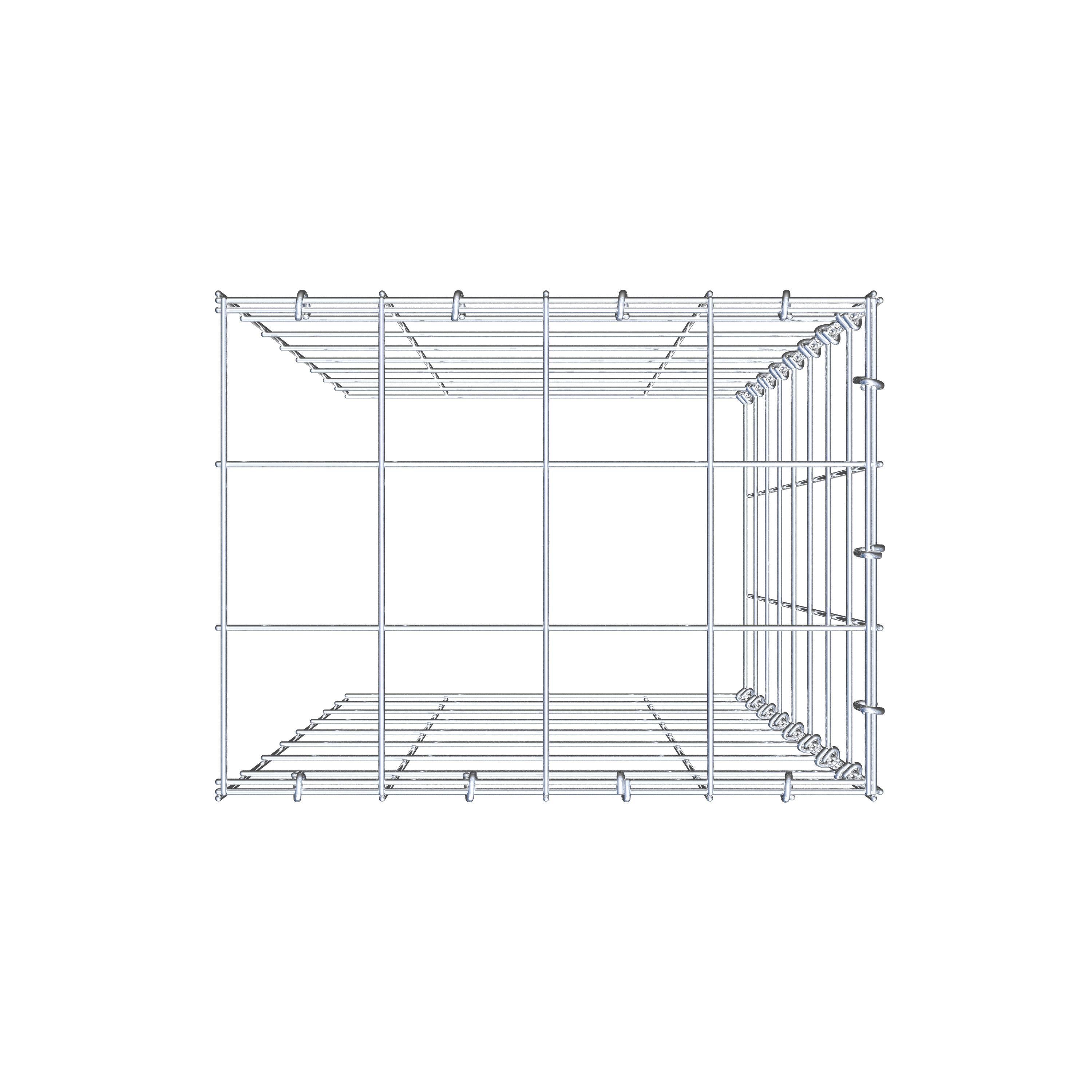 Add-on schanskorf type 4 80 cm x 40 cm x 30 cm (L x H x D), maaswijdte 10 cm x 10 cm, C-ring