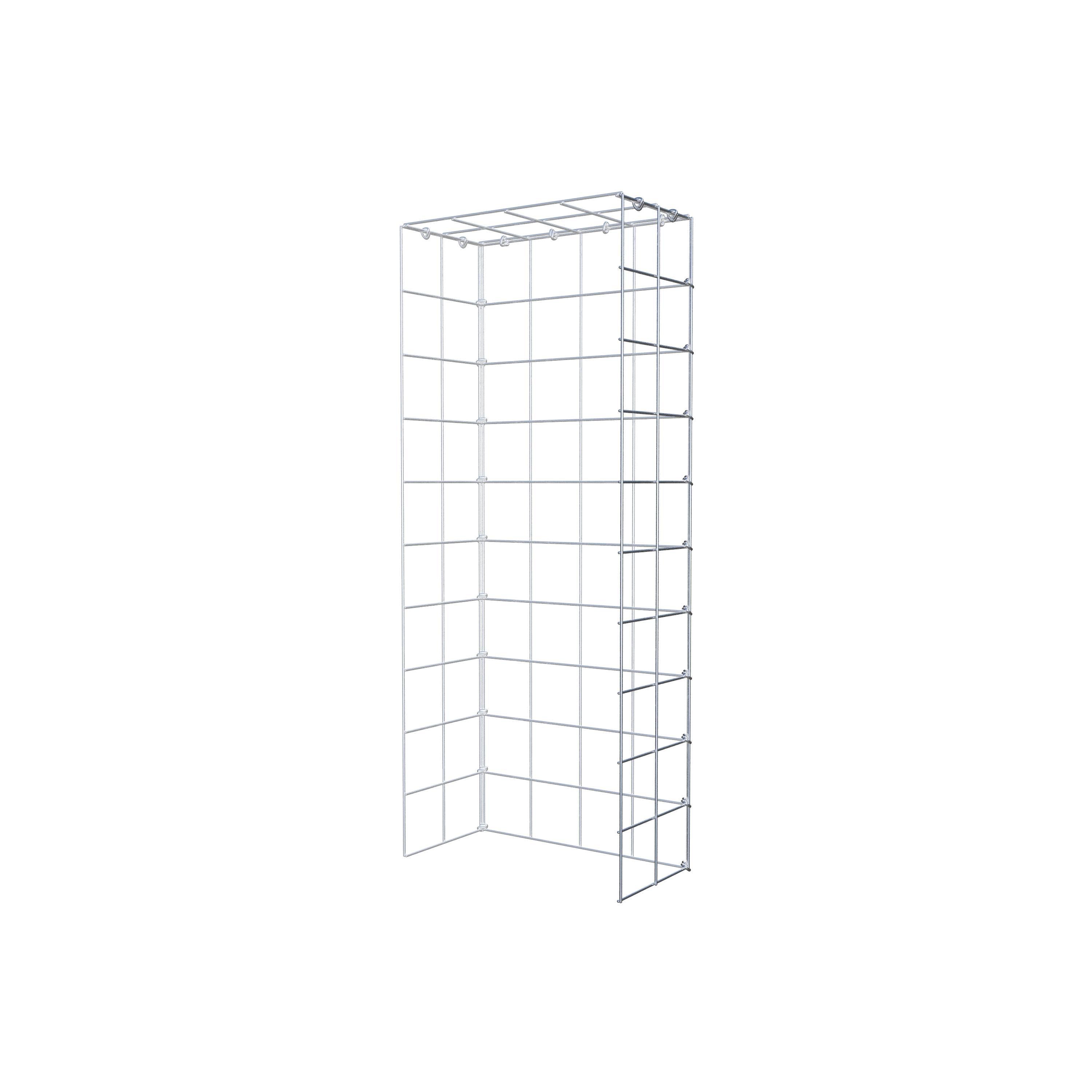 Typ 4 påbyggnadsgabion 100 cm x 20 cm x 40 cm (L x H x D), maskstorlek 10 cm x 10 cm, C-ring