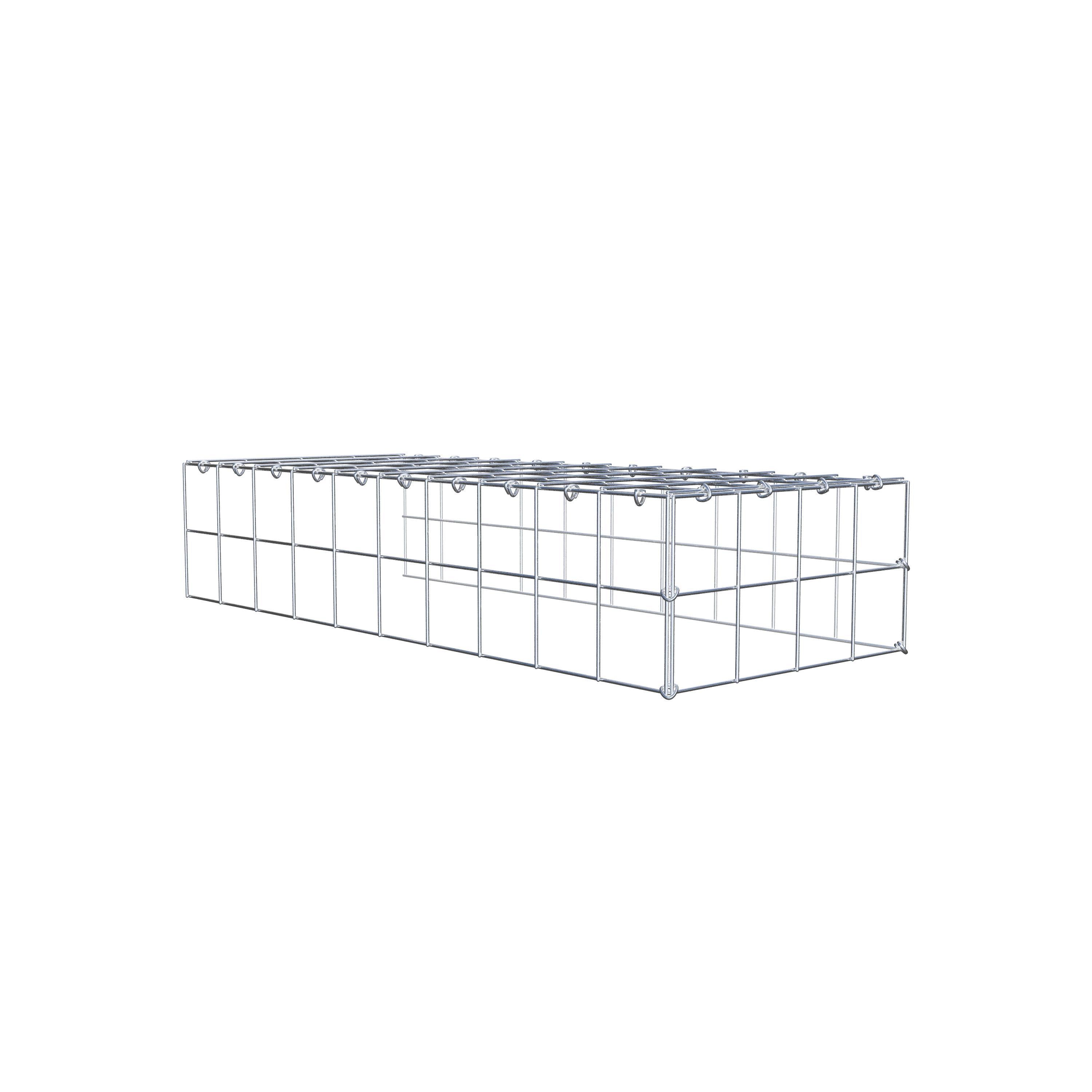 Typ 4 påbyggnadsgabion 100 cm x 20 cm x 40 cm (L x H x D), maskstorlek 10 cm x 10 cm, C-ring