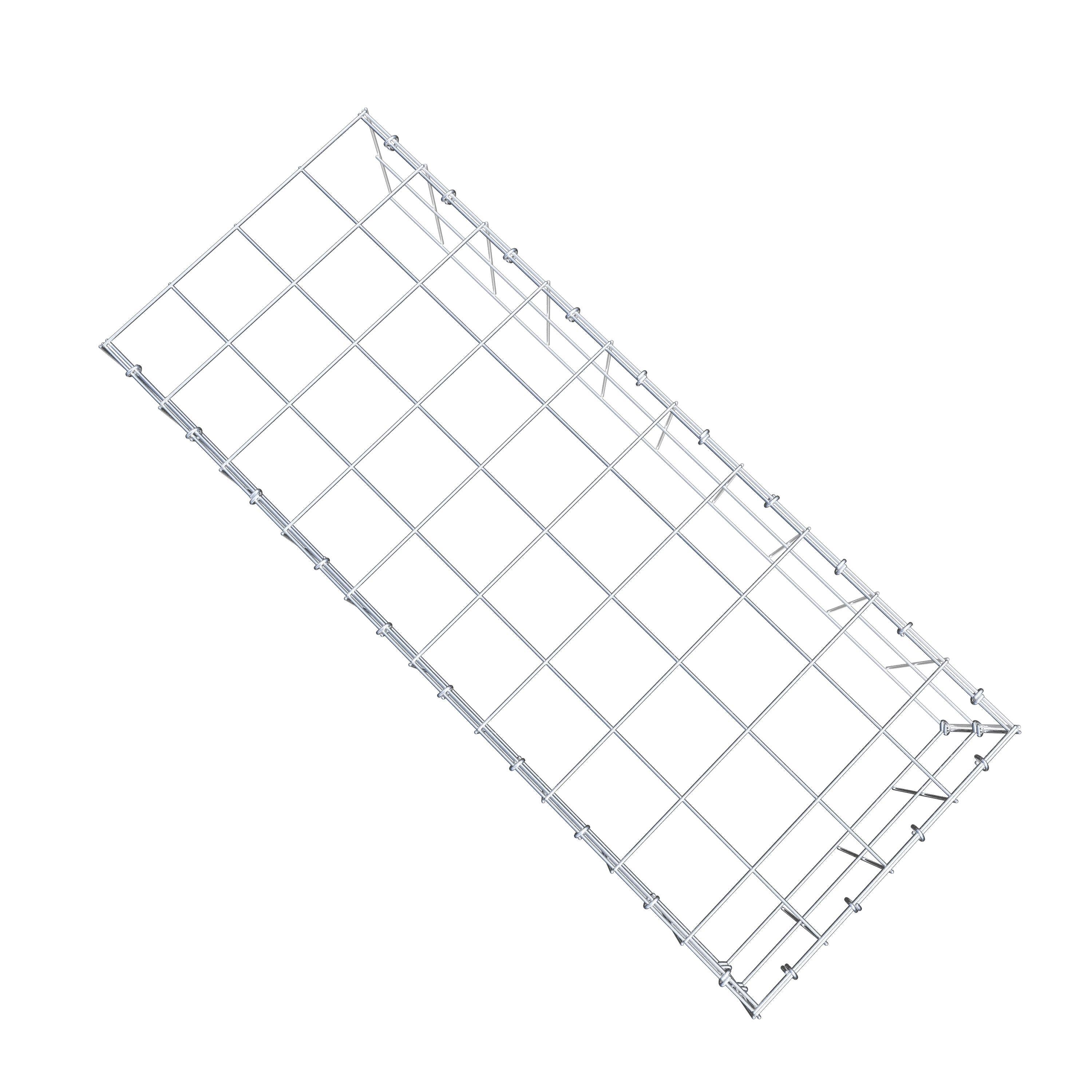 Typ 4 påbyggnadsgabion 100 cm x 20 cm x 40 cm (L x H x D), maskstorlek 10 cm x 10 cm, C-ring
