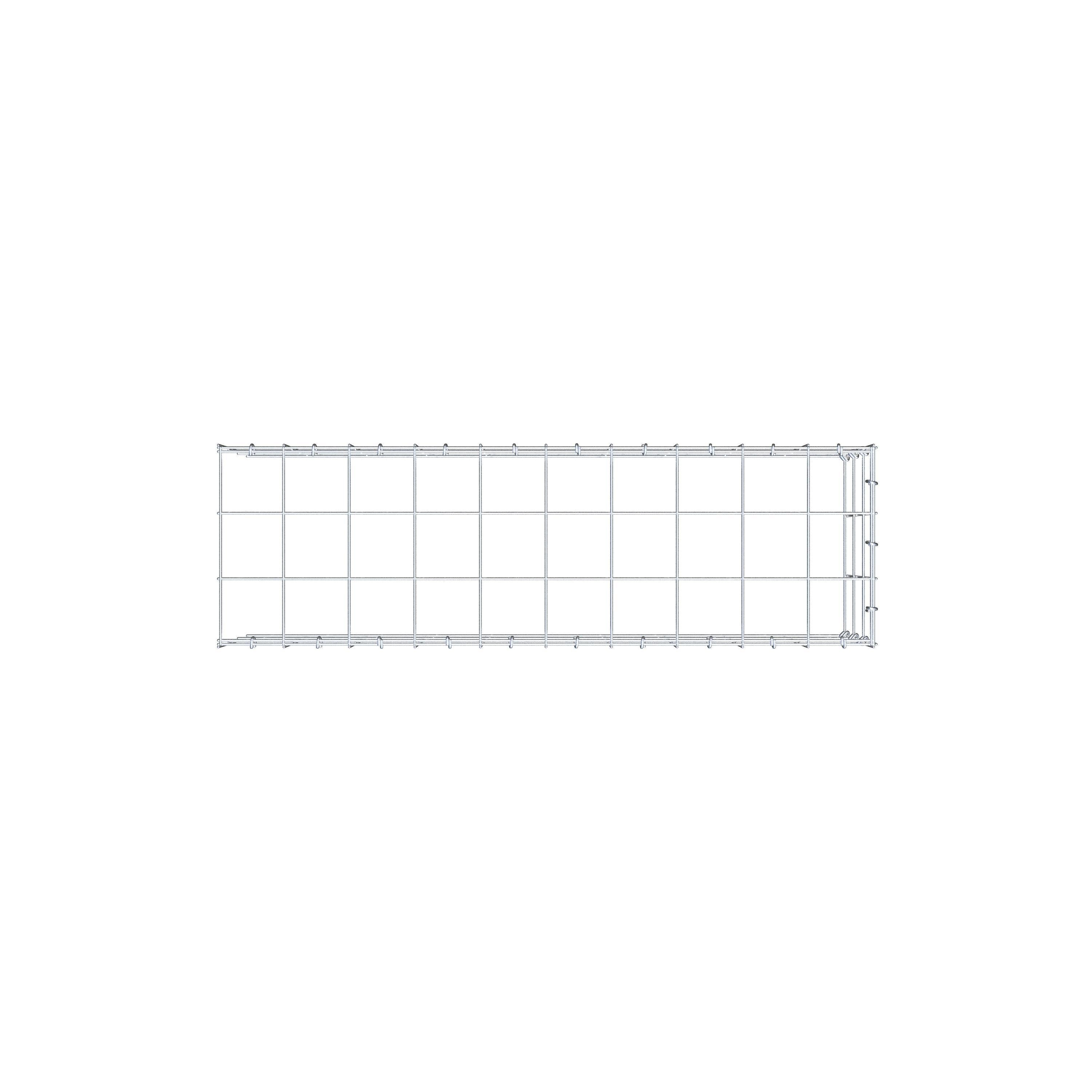 Gabião Tipo 4 100 cm x 30 cm x 30 cm (C x A x P), malhagem 10 cm x 10 cm, anel C