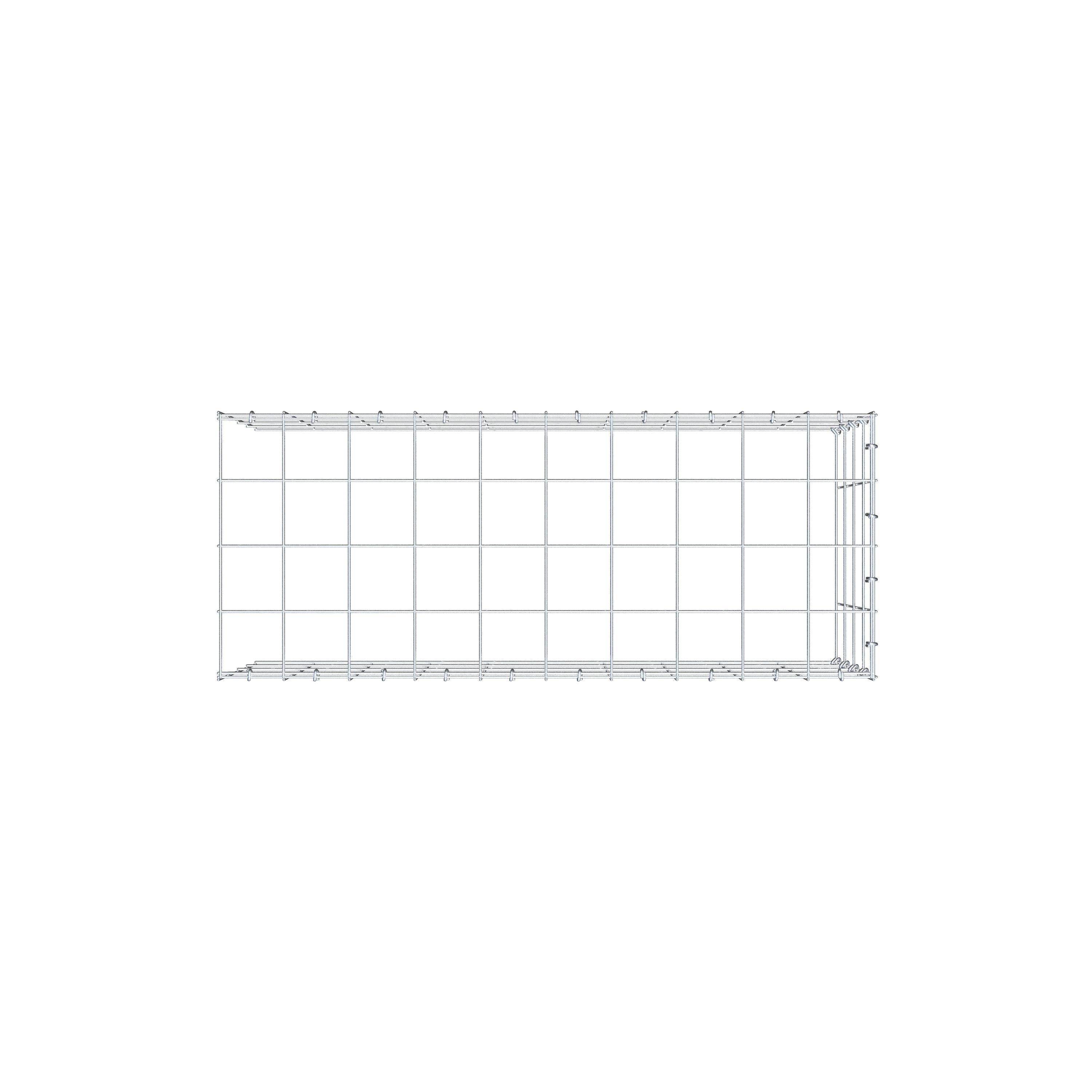 Extra gabion typ 4 100 cm x 40 cm x 40 cm (L x H x D), maskstorlek 10 cm x 10 cm, C-ring