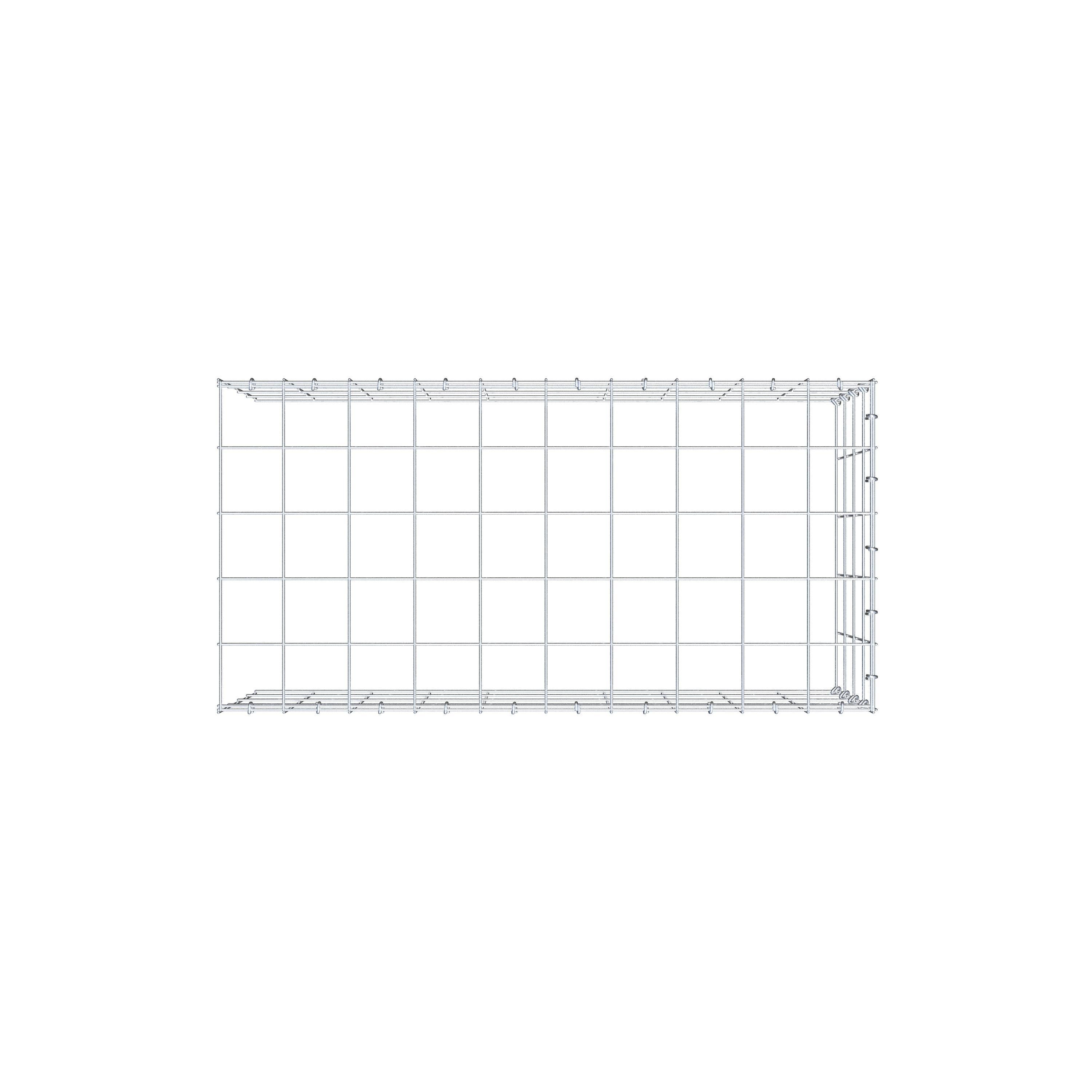 Gabbione aggiuntivo tipo 4 100 cm x 40 cm x 50 cm (L x H x P), maglia 10 cm x 10 cm, anello a C