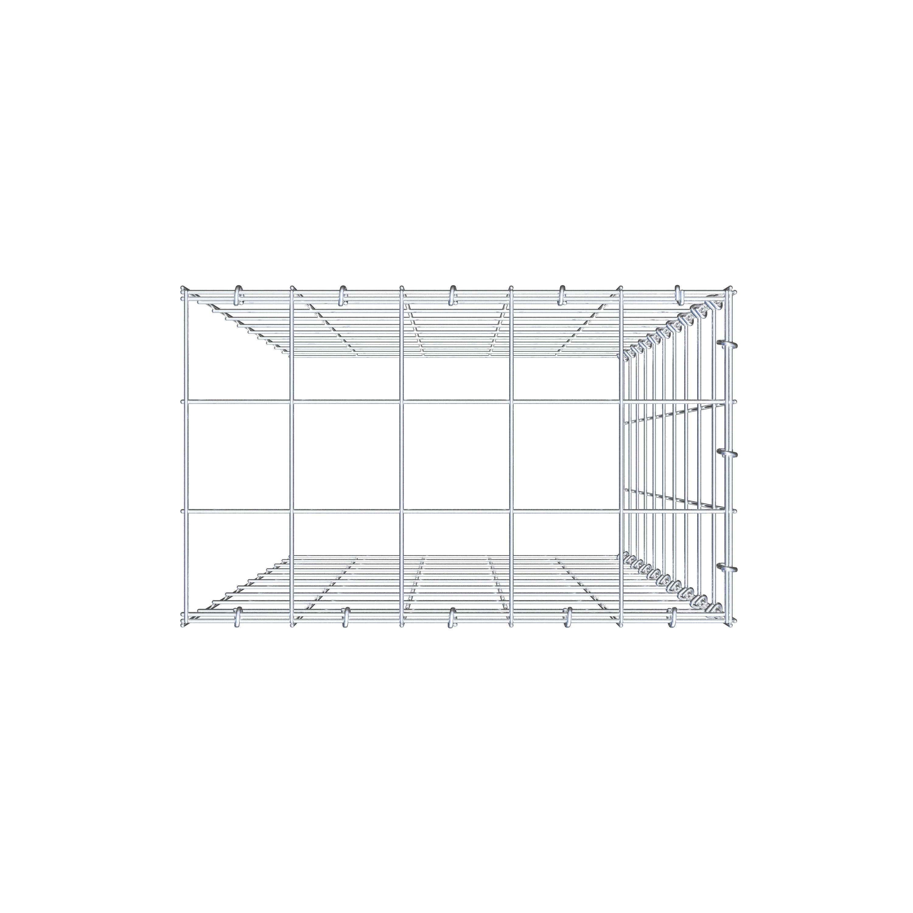 Mounted gabion type 4 100 cm x 50 cm x 30 cm (L x H x D), mesh size 10 cm x 10 cm, C-ring