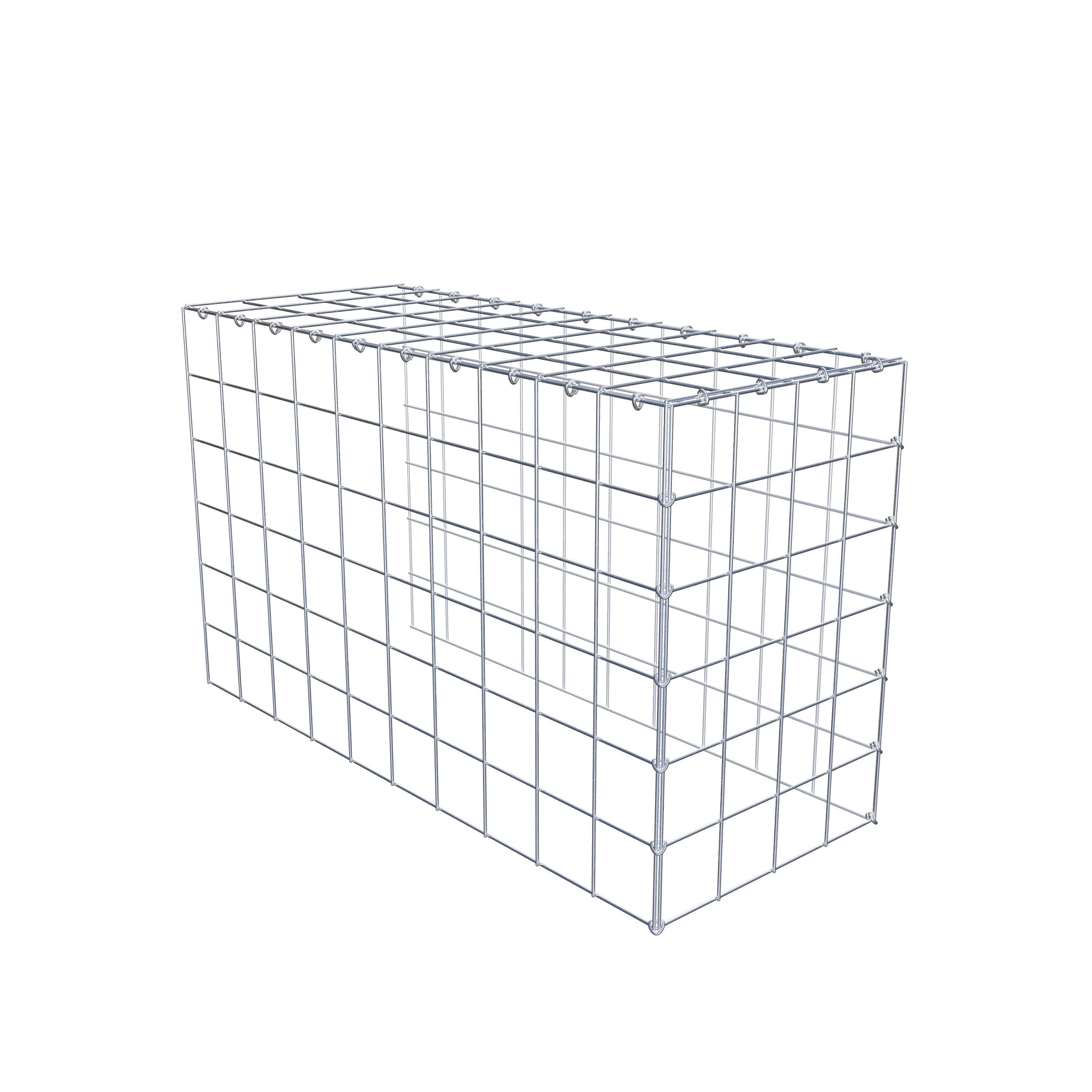 Monteret gabion type 4 100 cm x 60 cm x 40 cm (L x H x D), maskestørrelse 10 cm x 10 cm, C-ring