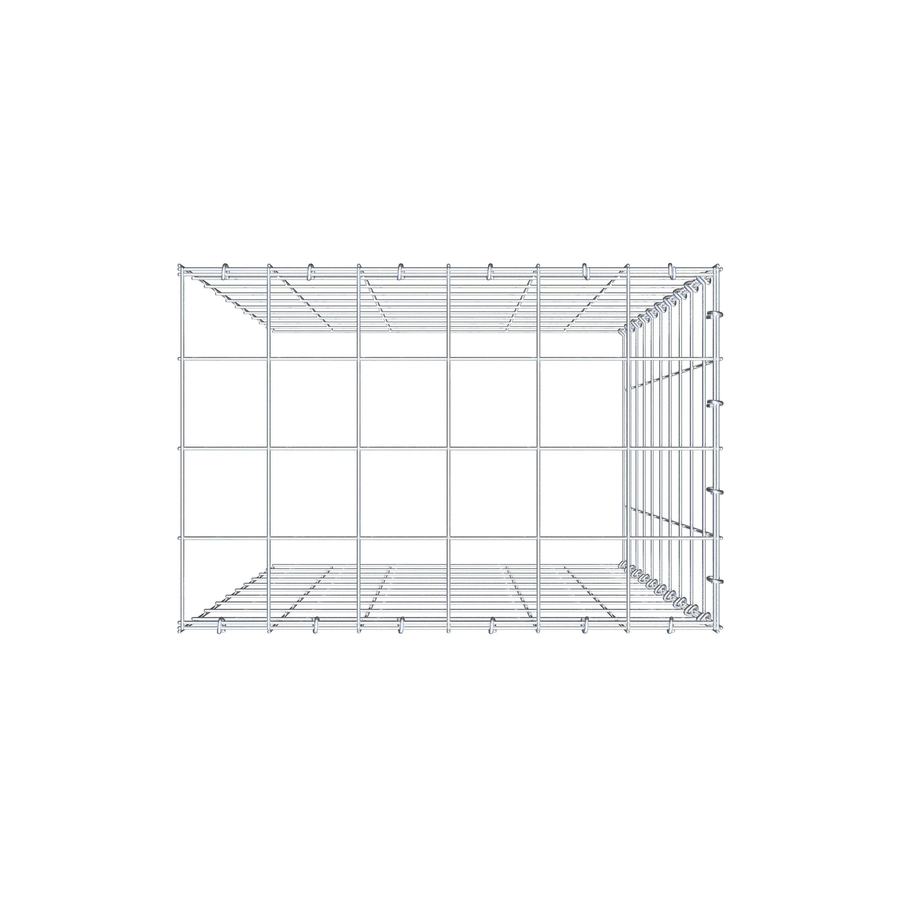 Monteret gabion type 4 100 cm x 60 cm x 40 cm (L x H x D), maskestørrelse 10 cm x 10 cm, C-ring