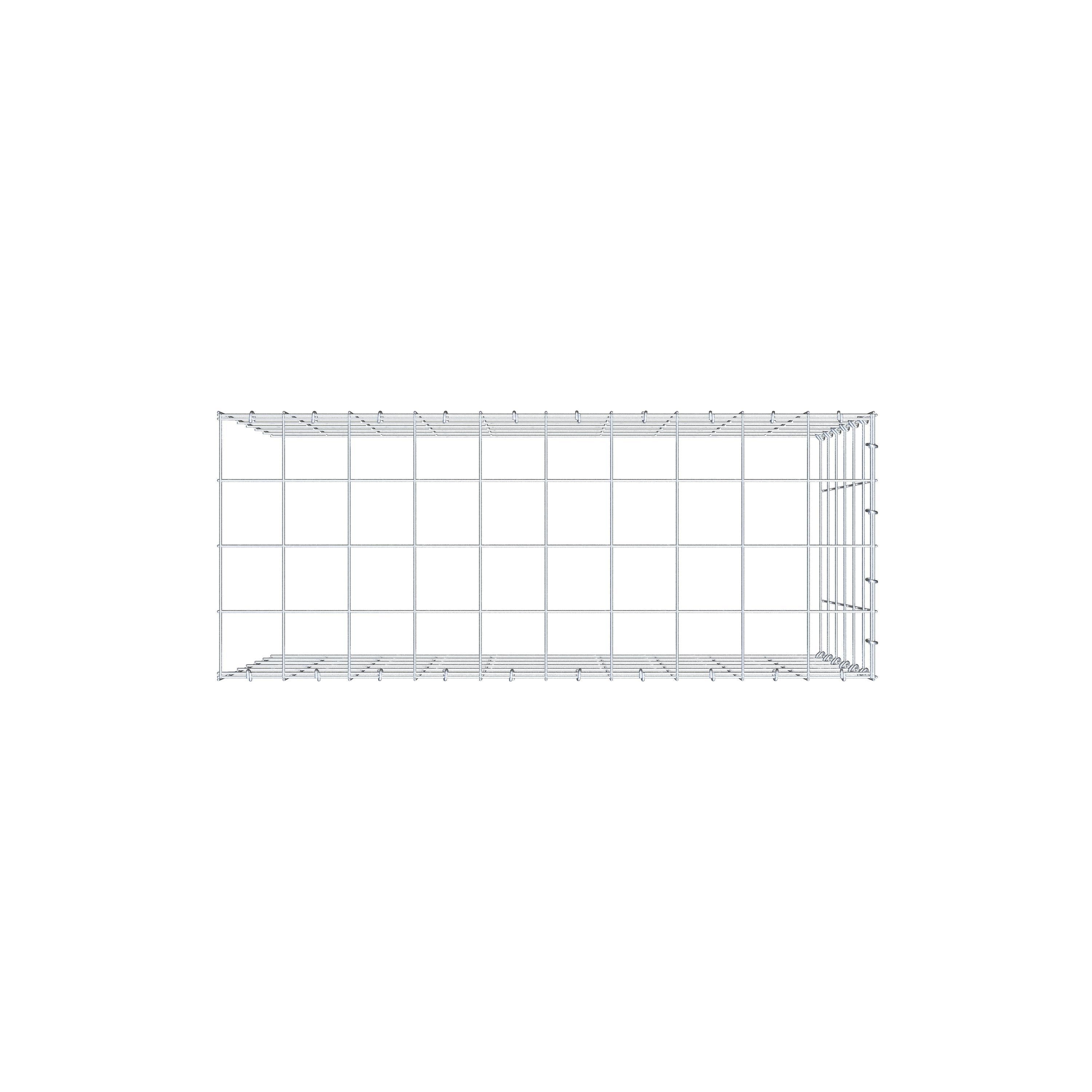 Monteret gabion type 4 100 cm x 60 cm x 40 cm (L x H x D), maskestørrelse 10 cm x 10 cm, C-ring