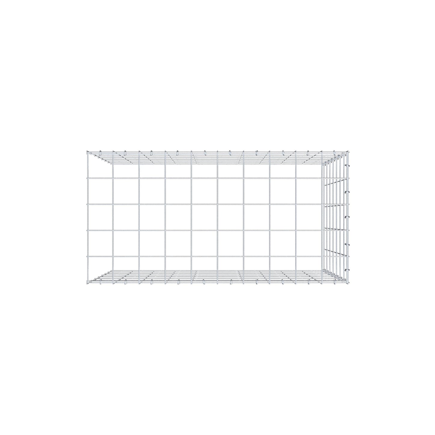 Mounted gabion type 4 100 cm x 70 cm x 50 cm (L x H x D), mesh size 10 cm x 10 cm, C-ring