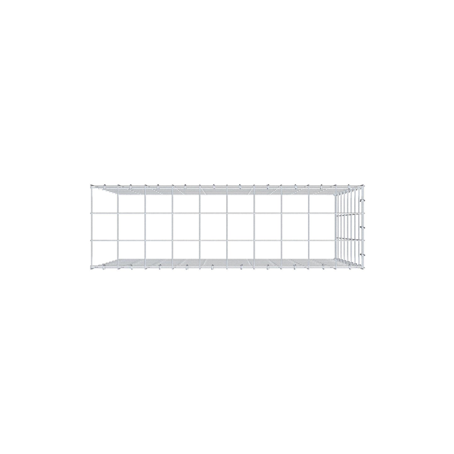 Monteret gabion type 4 100 cm x 80 cm x 30 cm (L x H x D), maskestørrelse 10 cm x 10 cm, C-ring