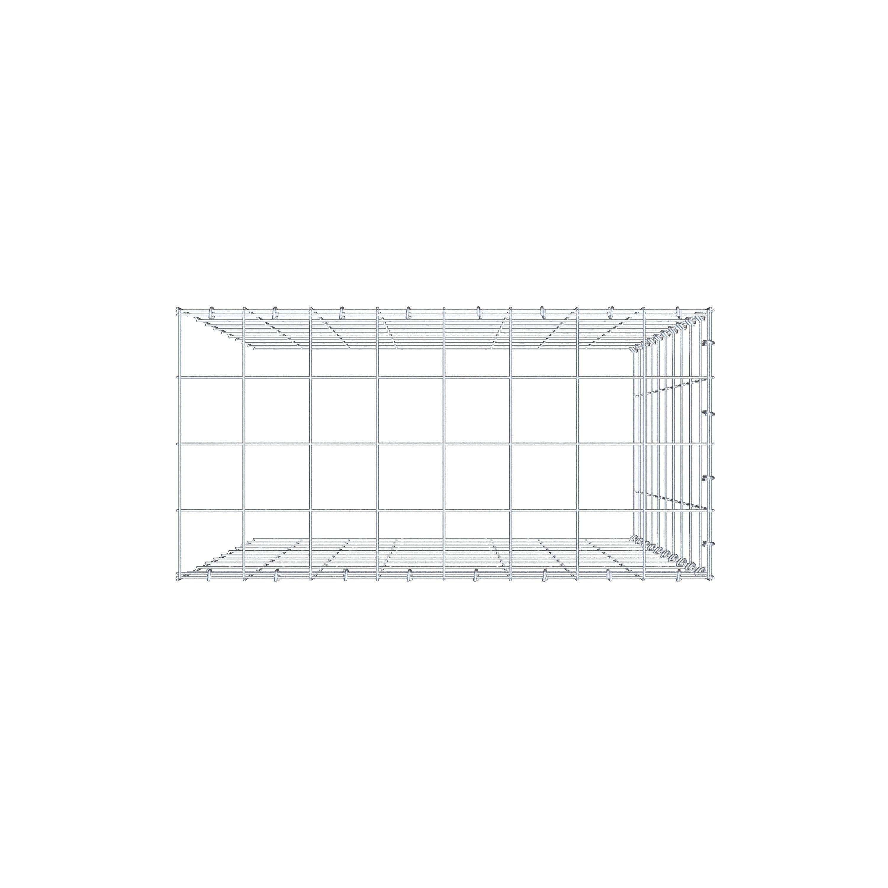 Type 4 oplegkorf 100 cm x 80 cm x 40 cm (L x H x D), maaswijdte 10 cm x 10 cm, C-ring