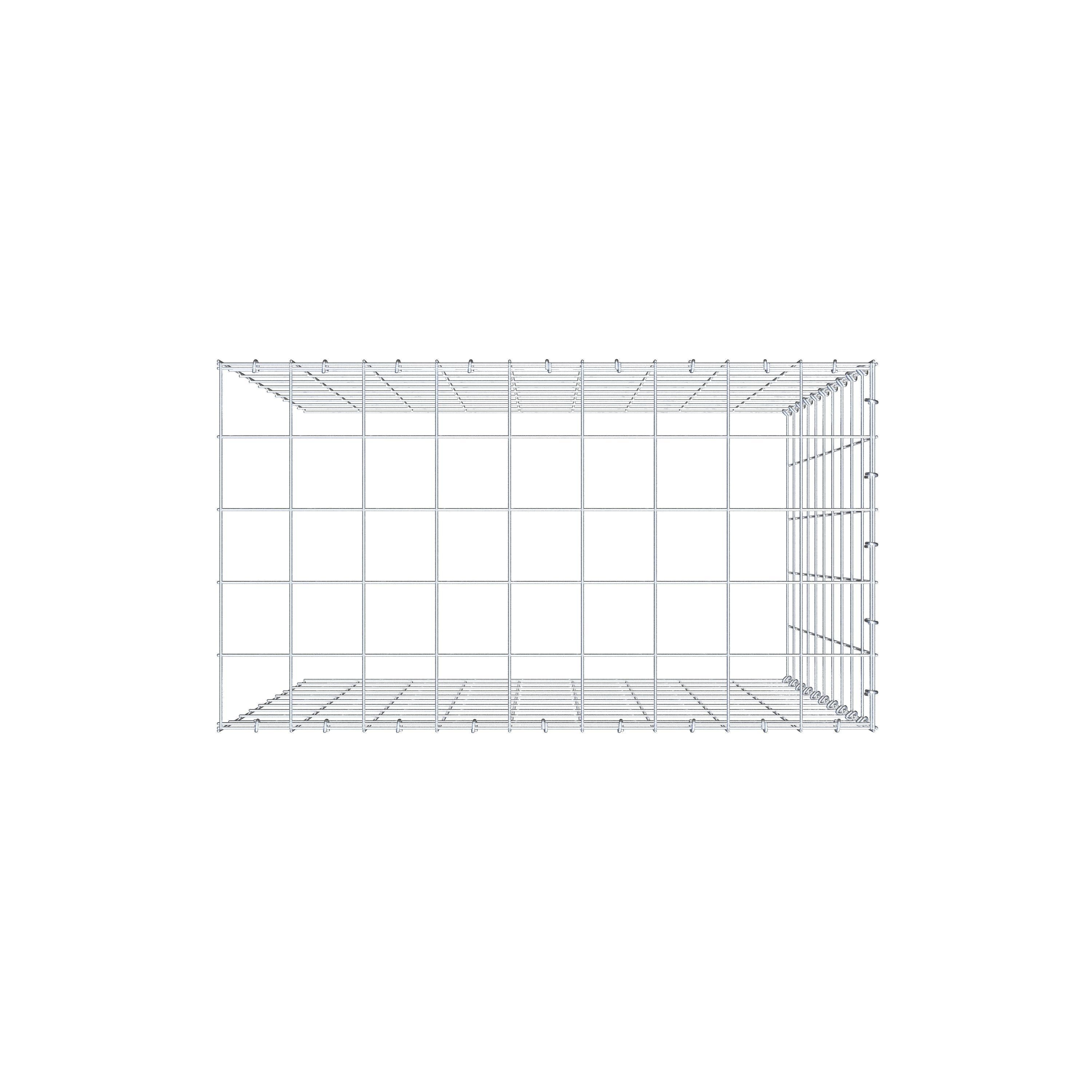 Gabião Tipo 4 100 cm x 90 cm x 50 cm (C x A x P), malhagem 10 cm x 10 cm, anel C