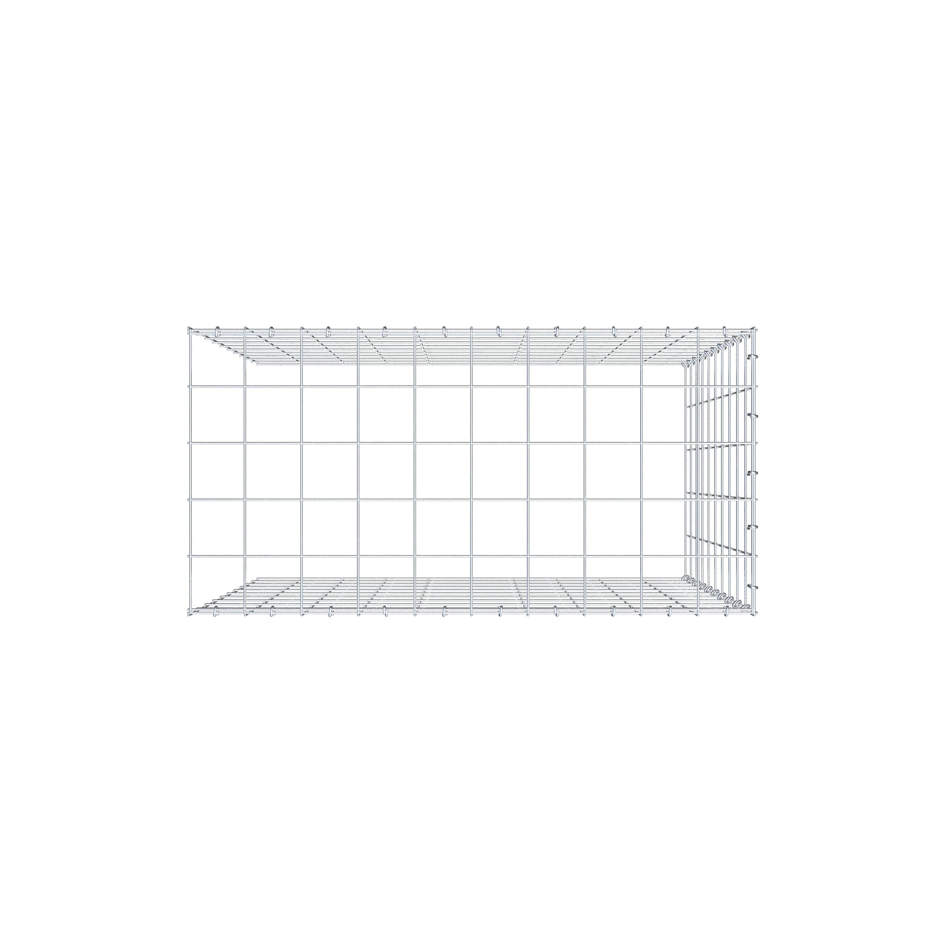 Extra gabion typ 4 100 cm x 100 cm x 50 cm (L x H x D), maskstorlek 10 cm x 10 cm, C-ring
