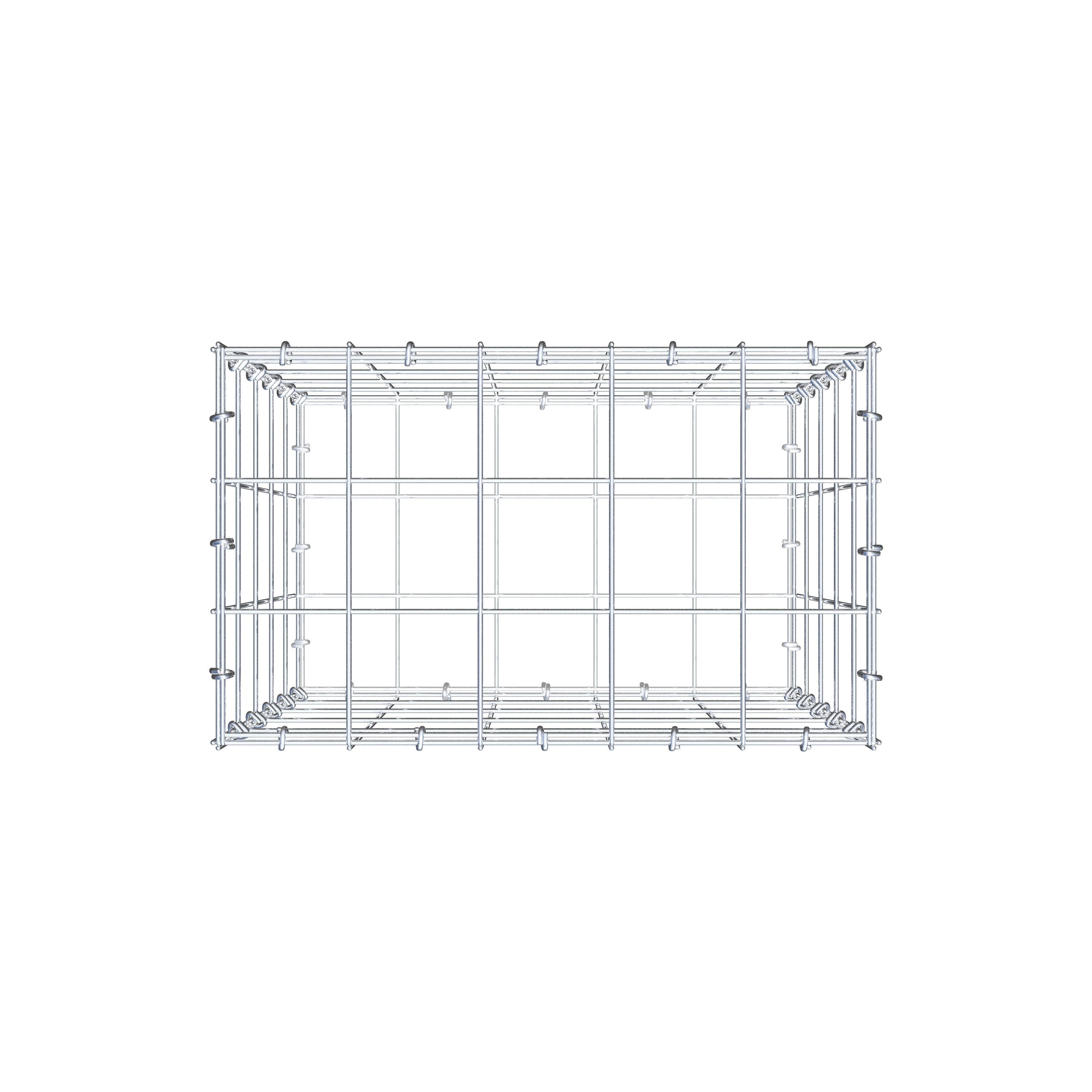 Gabion 50 cm x 50 cm x 30 cm (L x H x D), maskstorlek 10 cm x 10 cm, C-ring