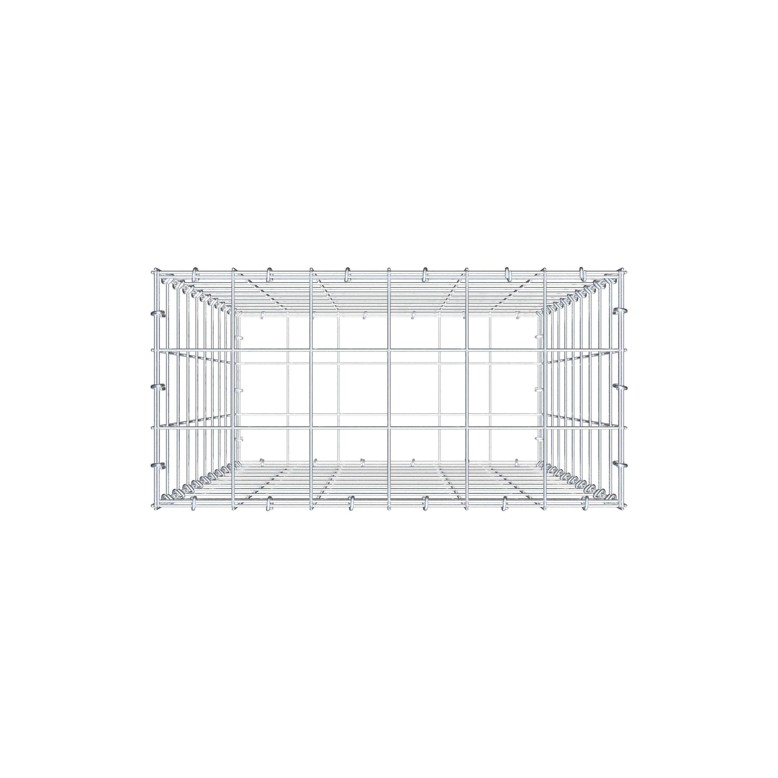 Gabion 100 cm x 60 cm x 30 cm (L x H x D), maskstorlek 10 cm x 10 cm, C-ring