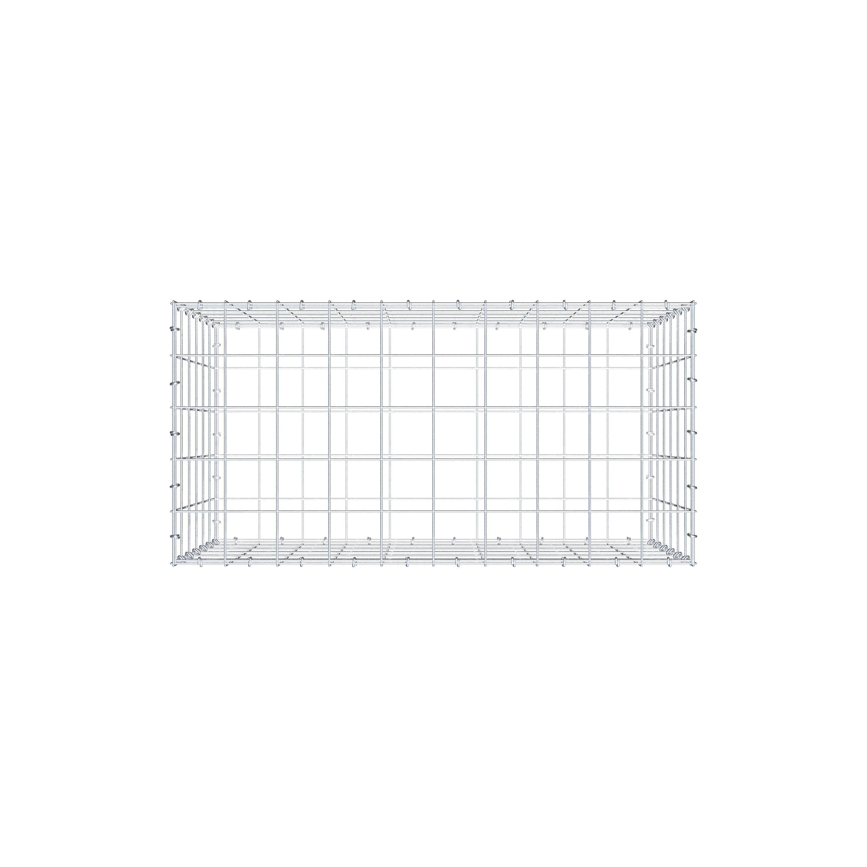 Gabion 100 cm x 60 cm x 50 cm (L x H x D), maskstorlek 10 cm x 10 cm, C-ring