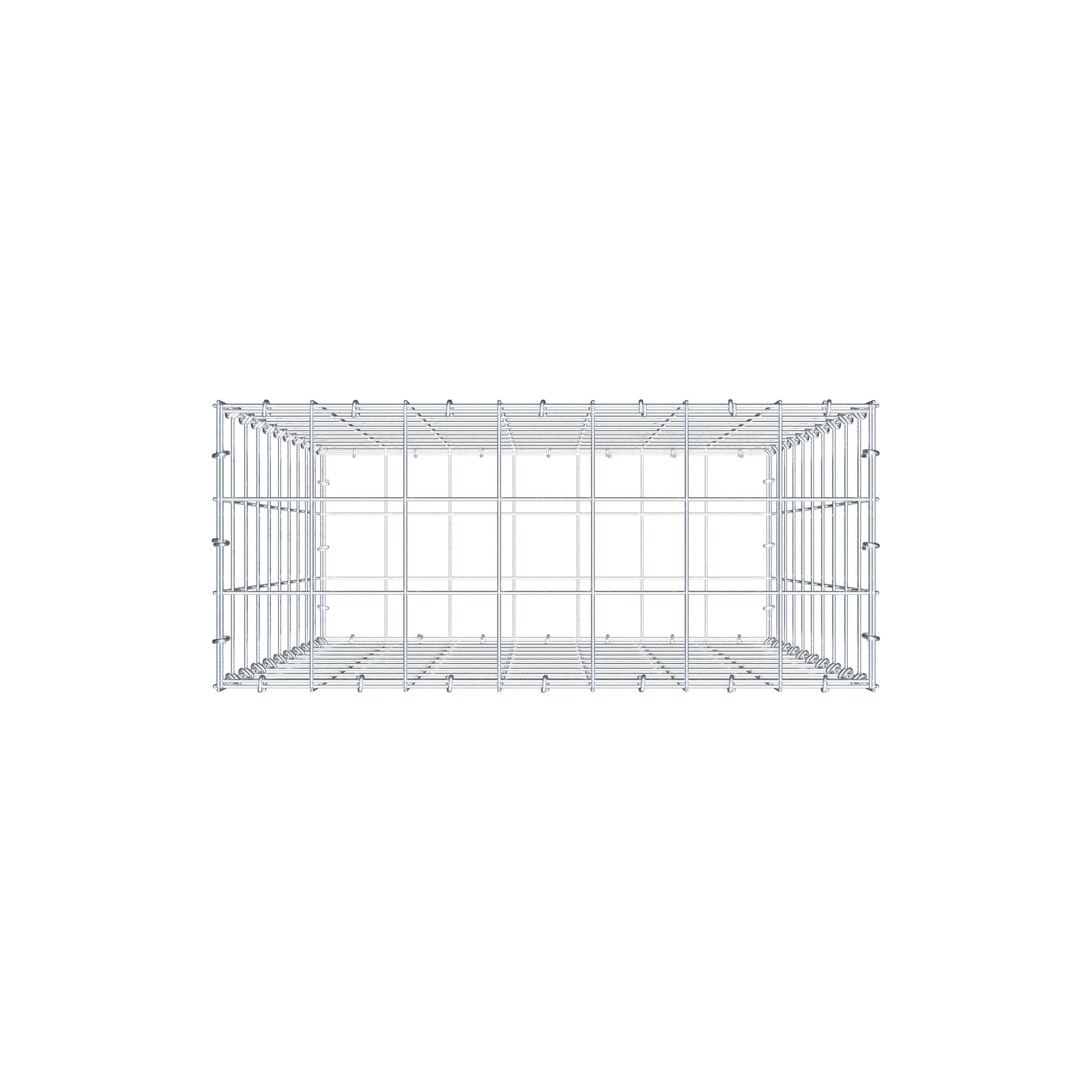 Gabion 100 cm x 70 cm x 30 cm (L x H x D), maskstorlek 10 cm x 10 cm, C-ring