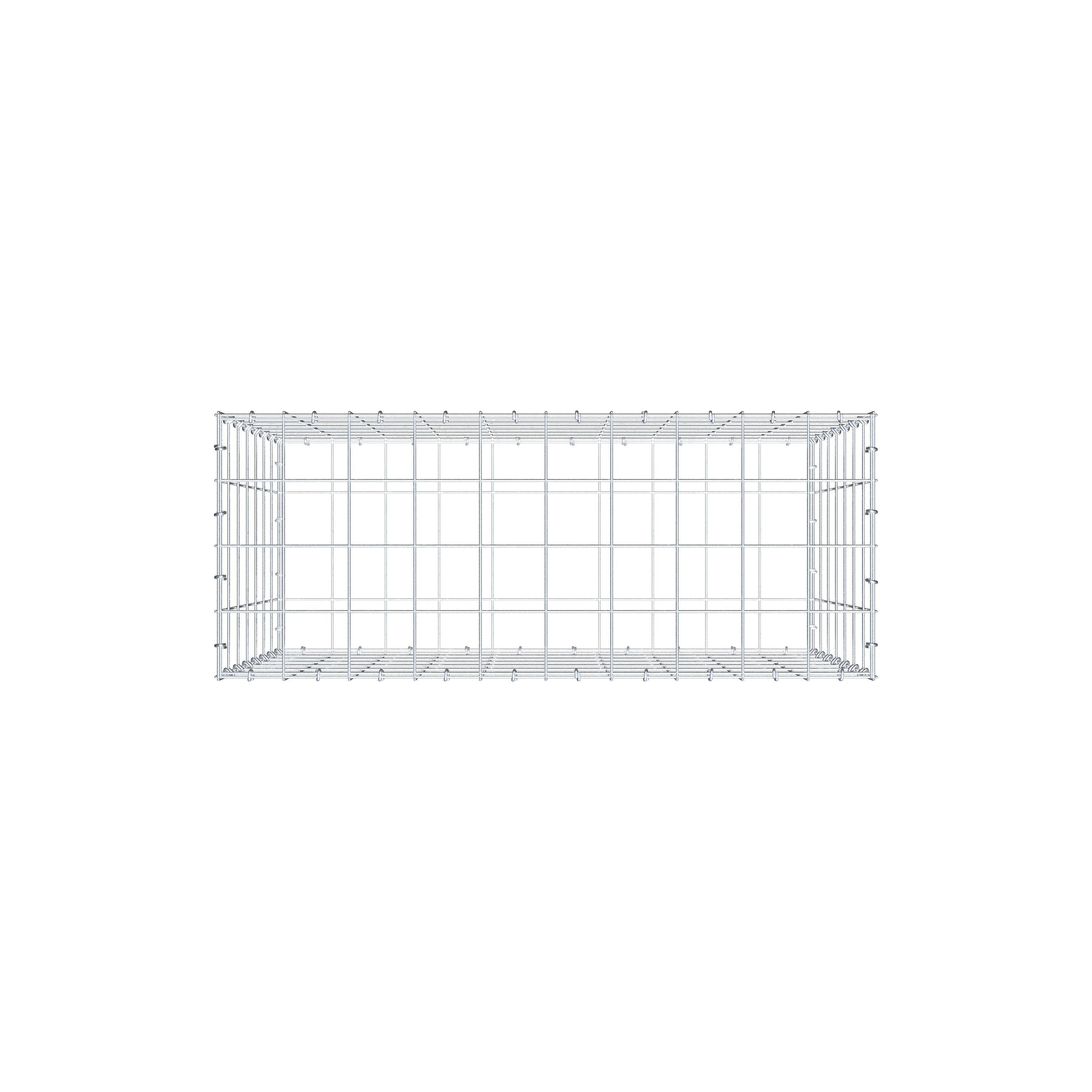 Gabion 100 cm x 70 cm x 40 cm (L x H x D), maskstorlek 10 cm x 10 cm, C-ring