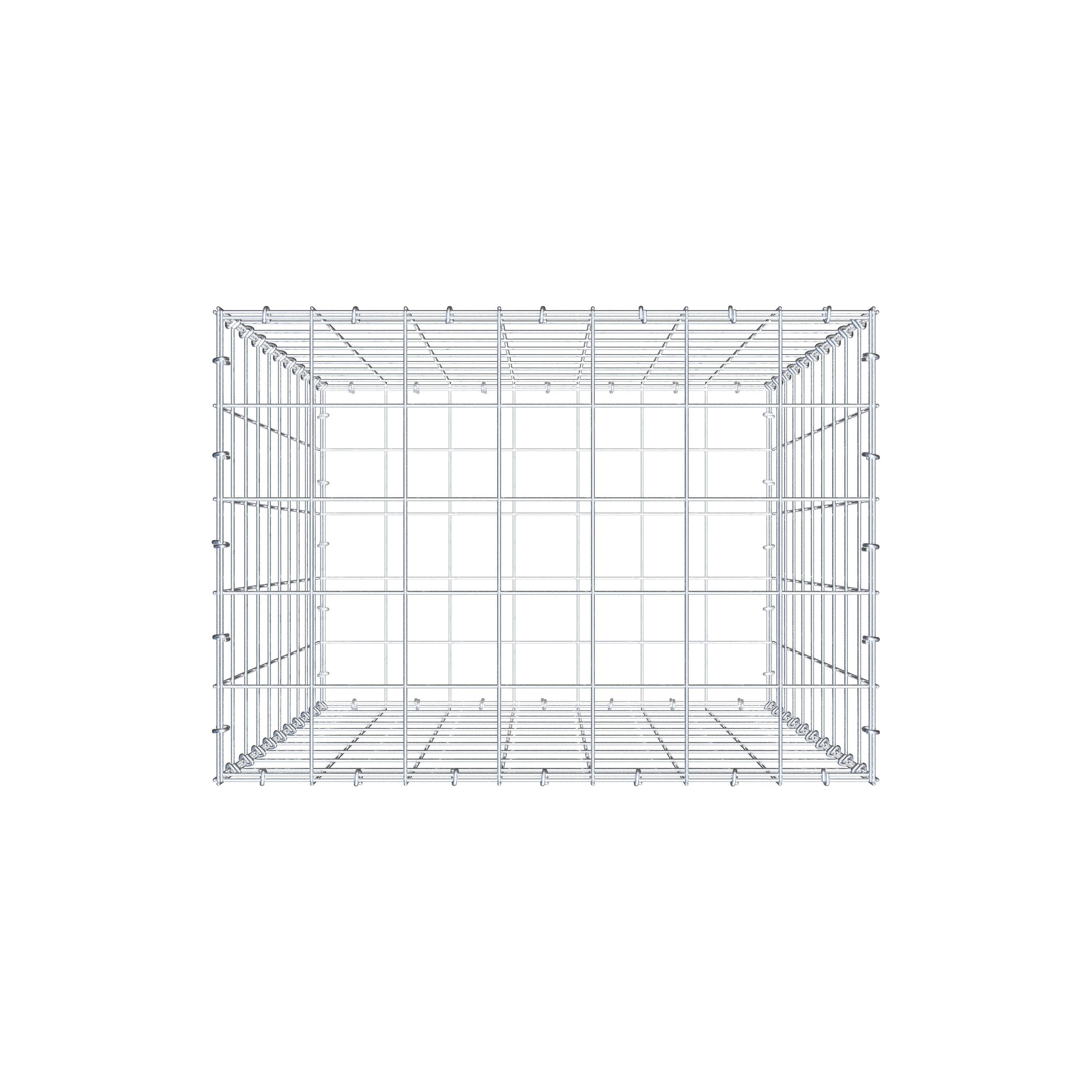 Gabion 100 cm x 70 cm x 50 cm (L x H x D), maskstorlek 10 cm x 10 cm, C-ring