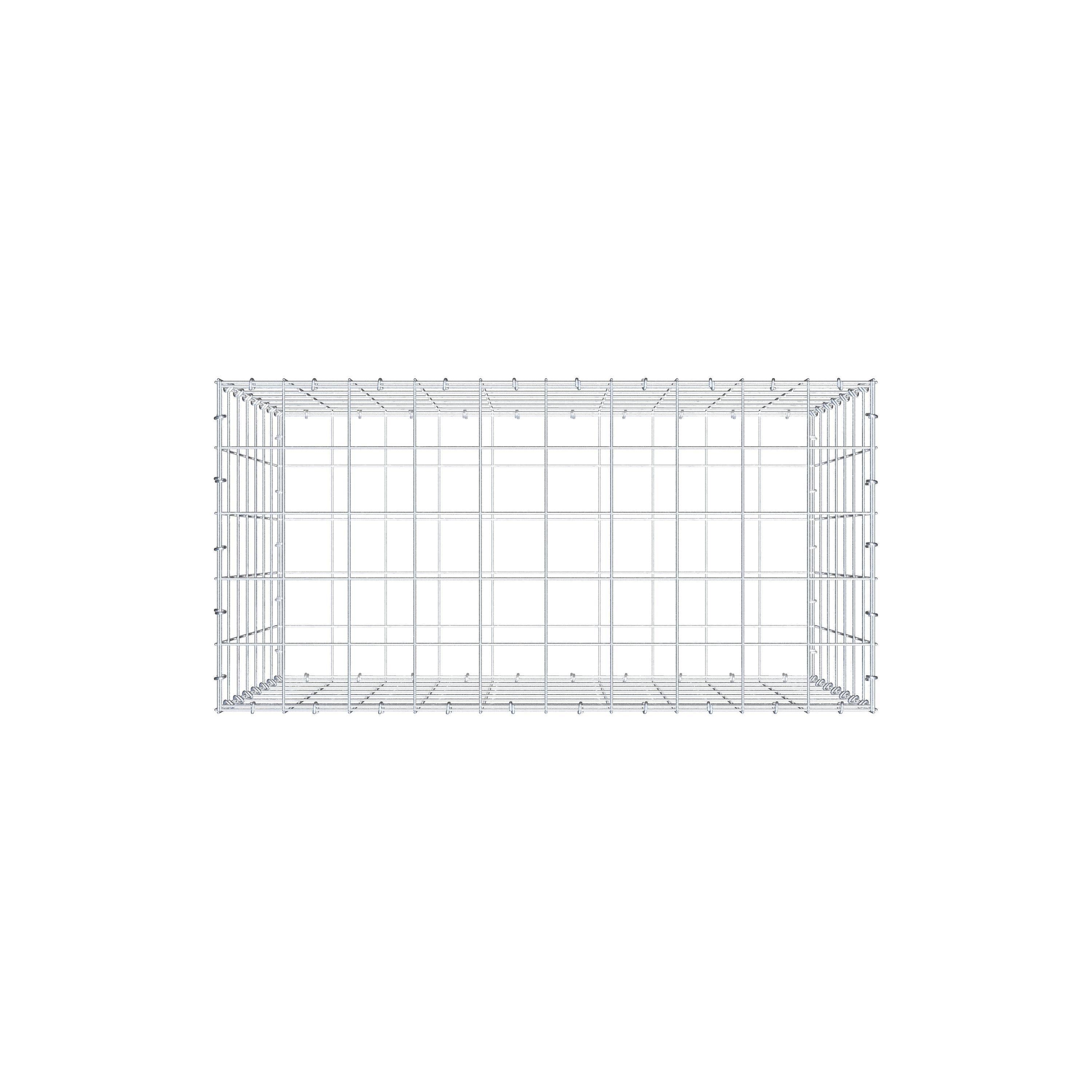 Gabion 100 cm x 70 cm x 50 cm (L x H x D), maskstorlek 10 cm x 10 cm, C-ring