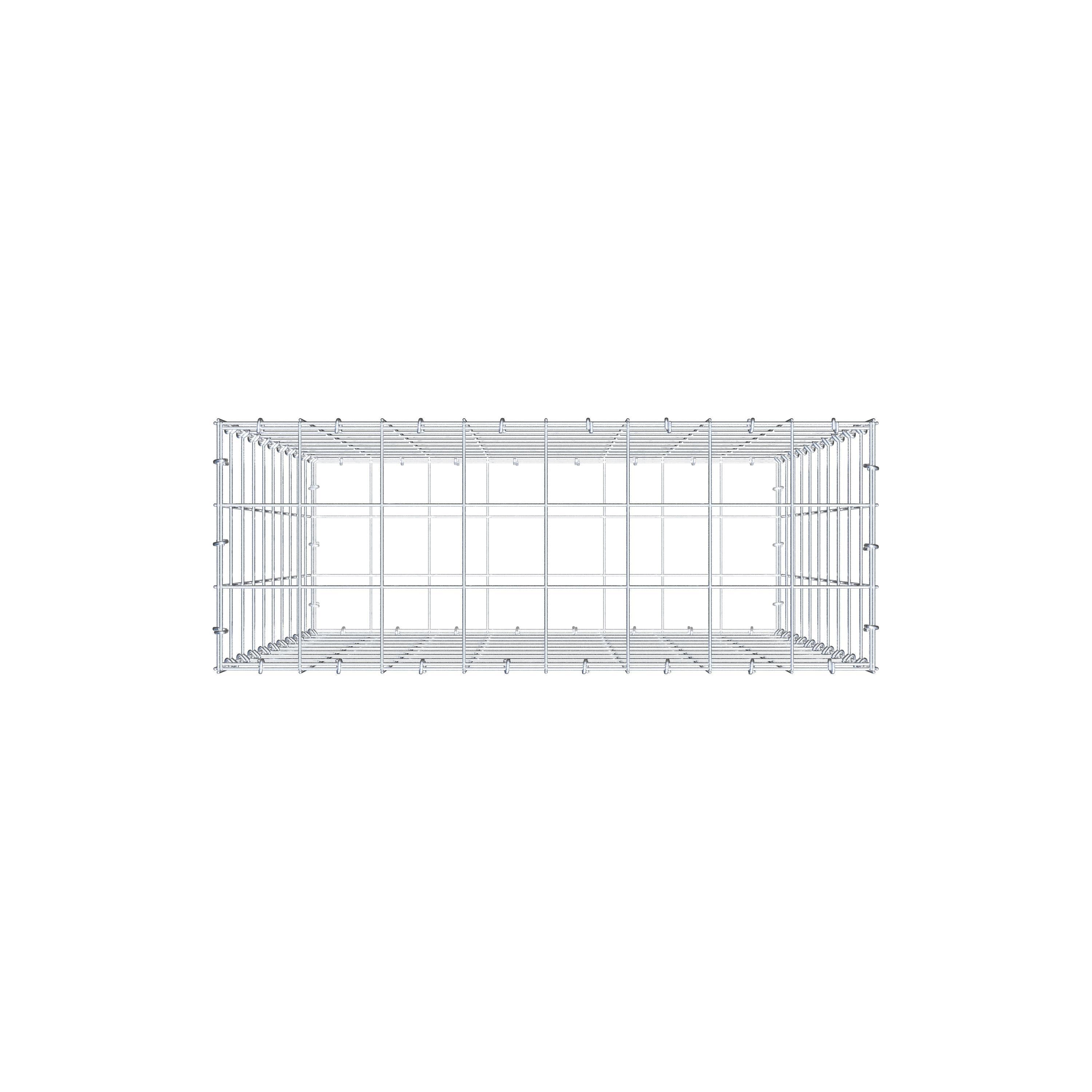 Gabion 100 cm x 80 cm x 30 cm (L x H x D), maskstorlek 10 cm x 10 cm, C-ring