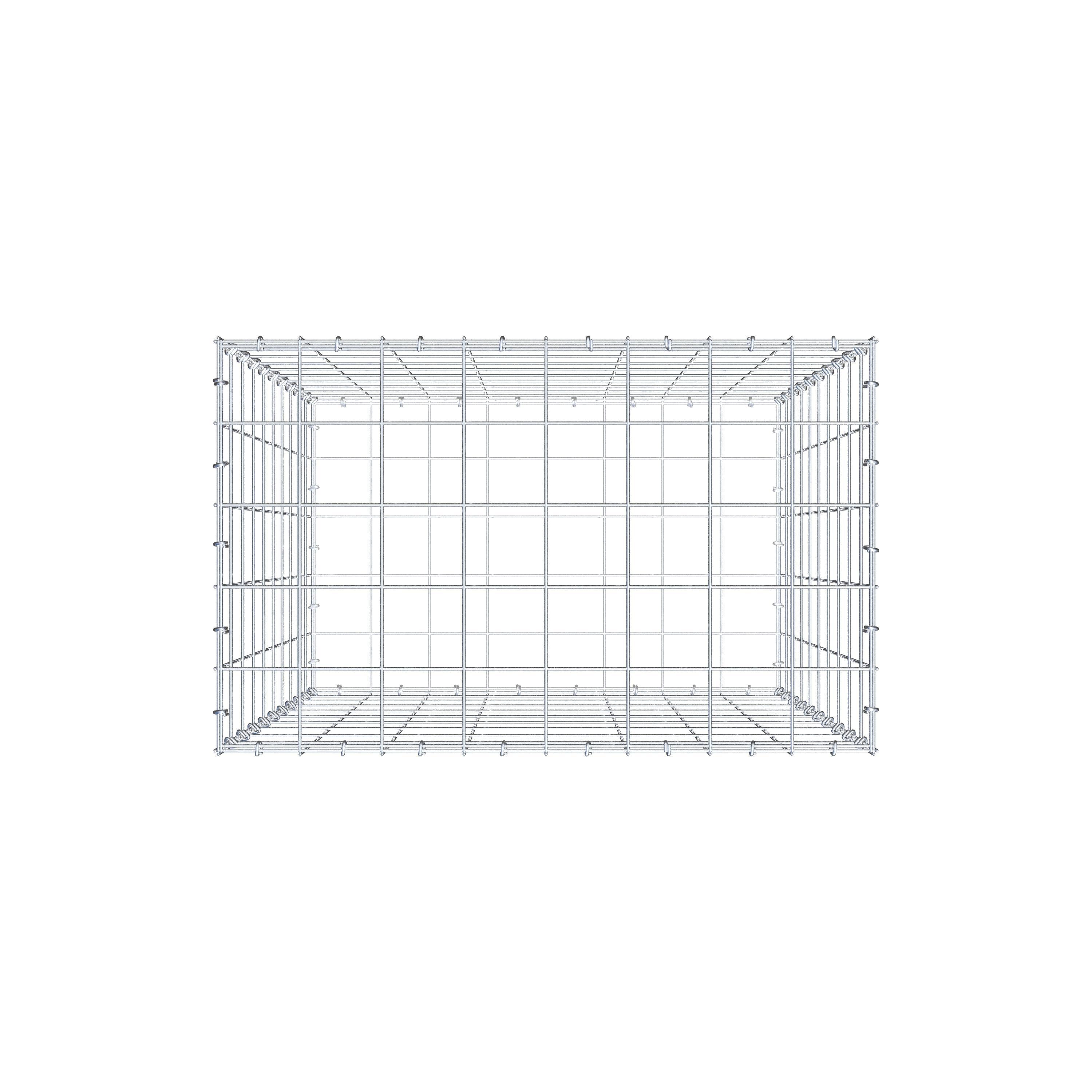 Gabion 100 cm x 80 cm x 50 cm (L x H x D), maskstorlek 10 cm x 10 cm, C-ring
