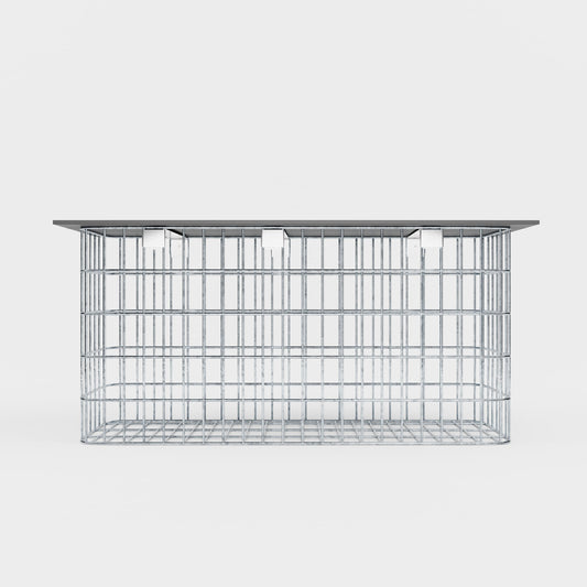 Trädgårdsbänk 102 x 50 x 32 cm MW 5 x 10 cm varmförzinkad, med återvunnen toppskiva i antracit