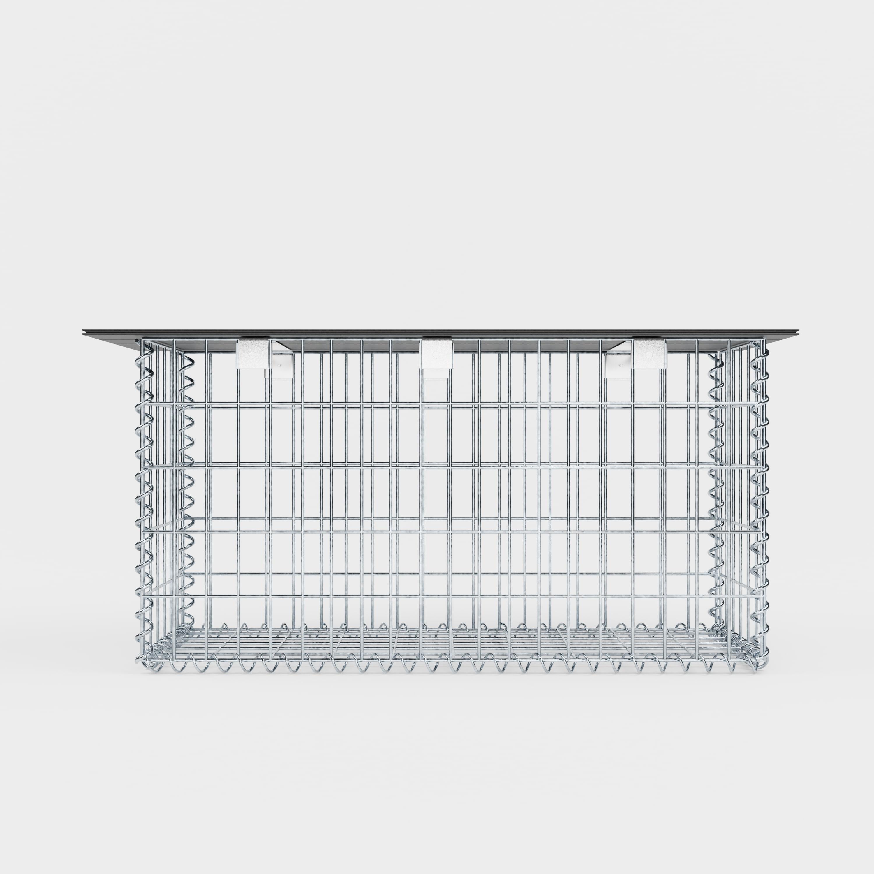 Havebænk spiralgabion 105 x 50 x 30 cm - MW 5 x 10 cm, med genbrugsbetræk i antracit