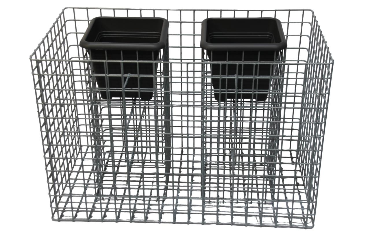 Blomsterpelare 2, höjd 62 cm bas 92 x 52 cm MW 5 x 5 cm, varmförzinkad inkl. kruka