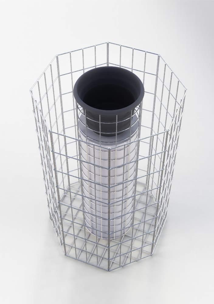 Oktagonal blomsterpelare, höjd 62 cm, MW 5 x 10 cm, varmförzinkad inkl. kruka