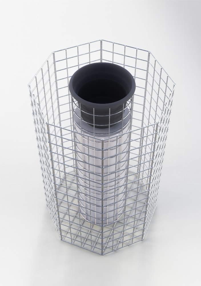 Flower column octagonal height 62 cm MW 5 x 5 cm, hot-dip galvanized including pot