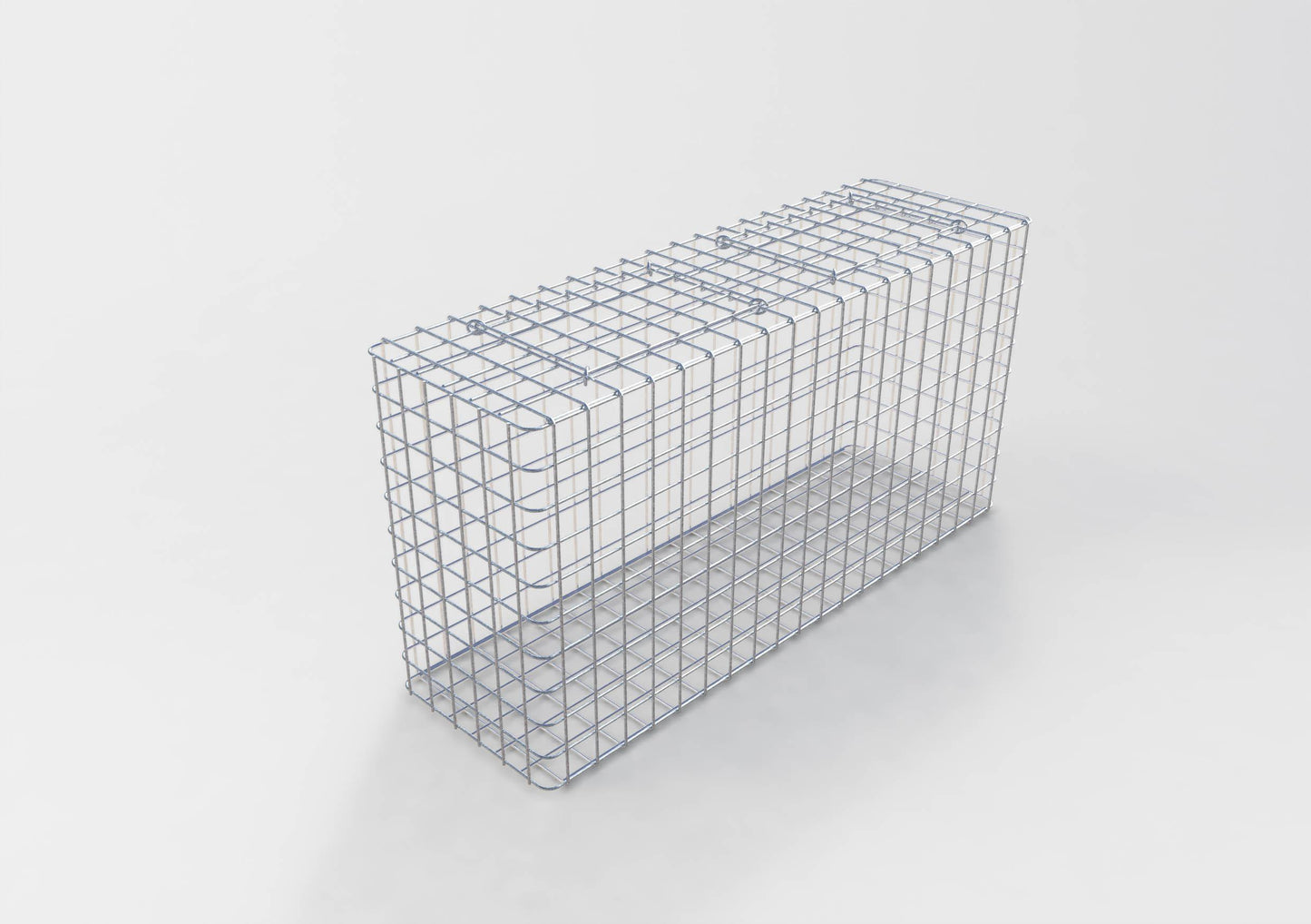 Gabion varmgalvaniseret 102 cm x 52 cm x 32 cm, maskestørrelse 5 cm x 5 cm, fuldsvejset