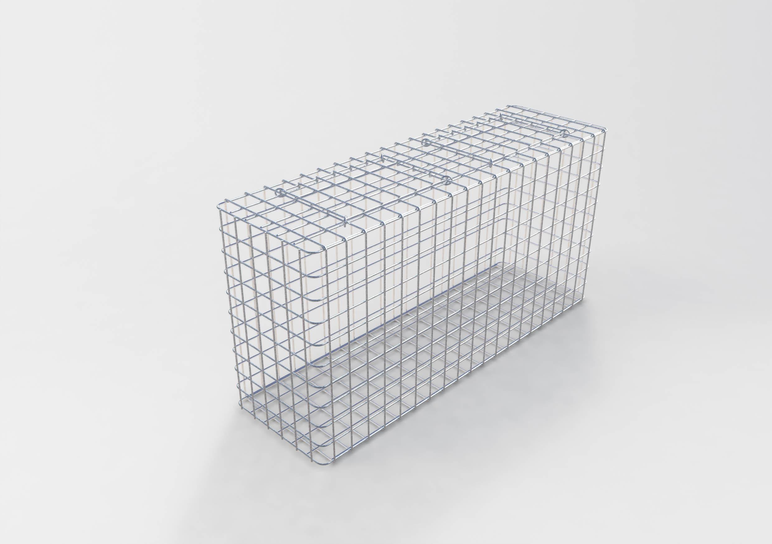 Varmförzinkad gabion 102 cm x 52 cm x 22 cm, maskstorlek 5 cm x 5 cm, helsvetsad