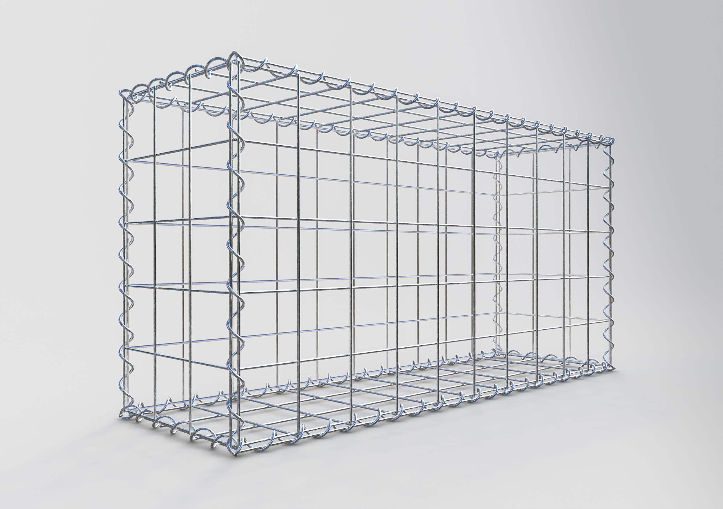 Set di 2 gabbioni 100 cm x 50 cm x 30 cm (L x A x P), maglia 10 x 10 cm, spirale