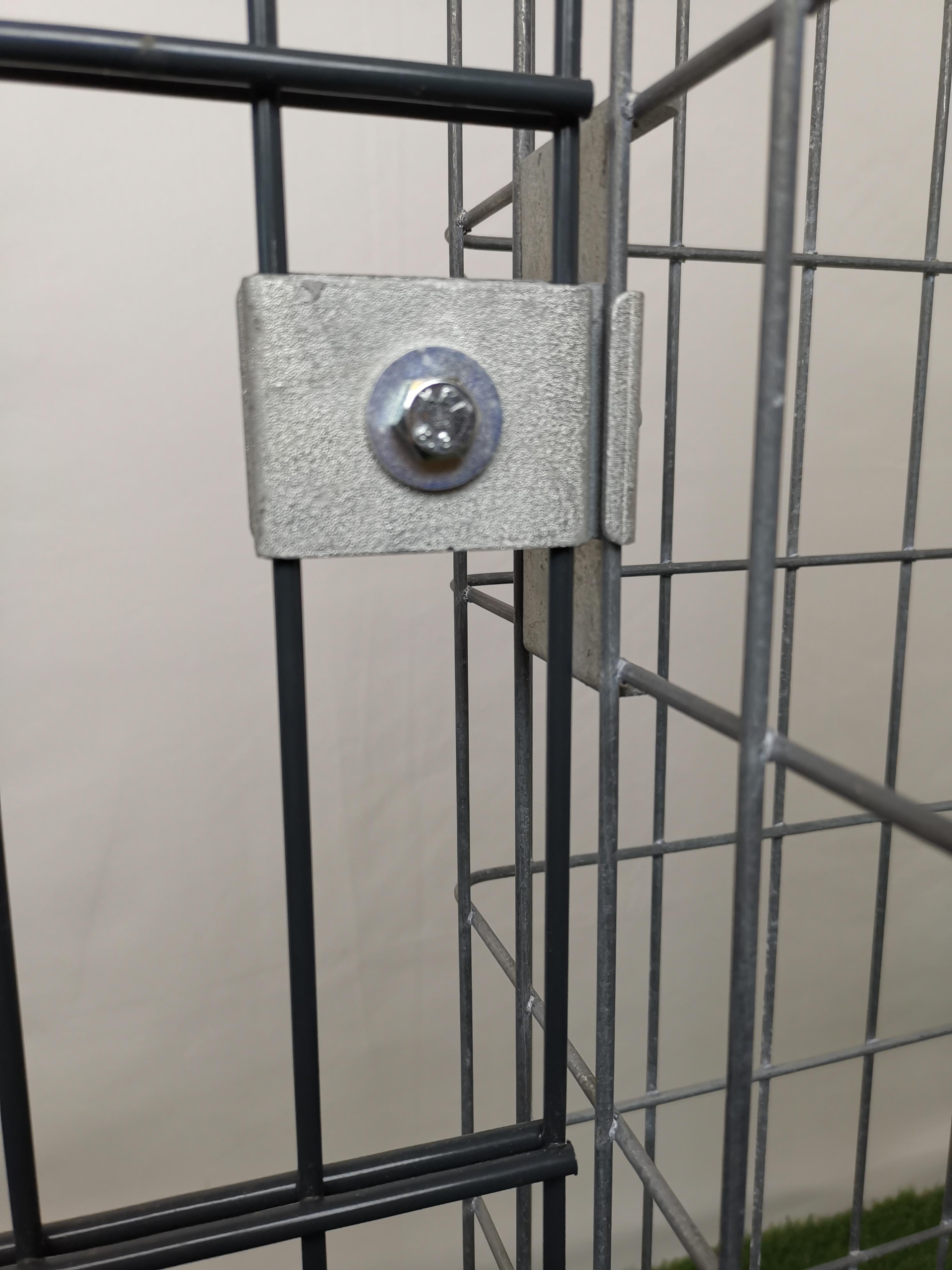 Klämma med staketfäste 5 x 10 cm, för dubbelt trådnät, galvaniserad