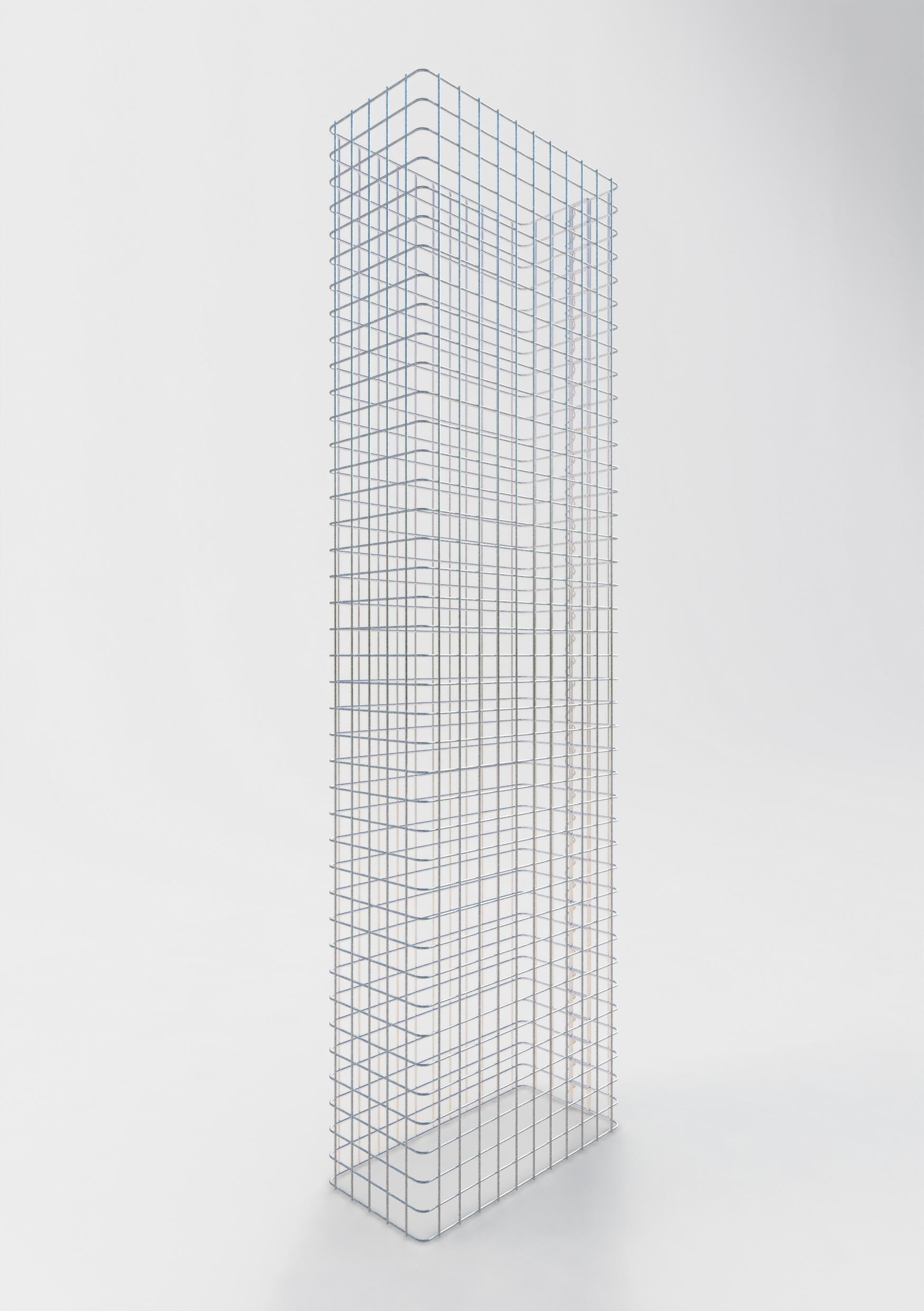 Comprimento da cerca de gabião 57 cm, altura 160 cm, profundidade 27 cm, tamanho da malha 5 x 5 cm