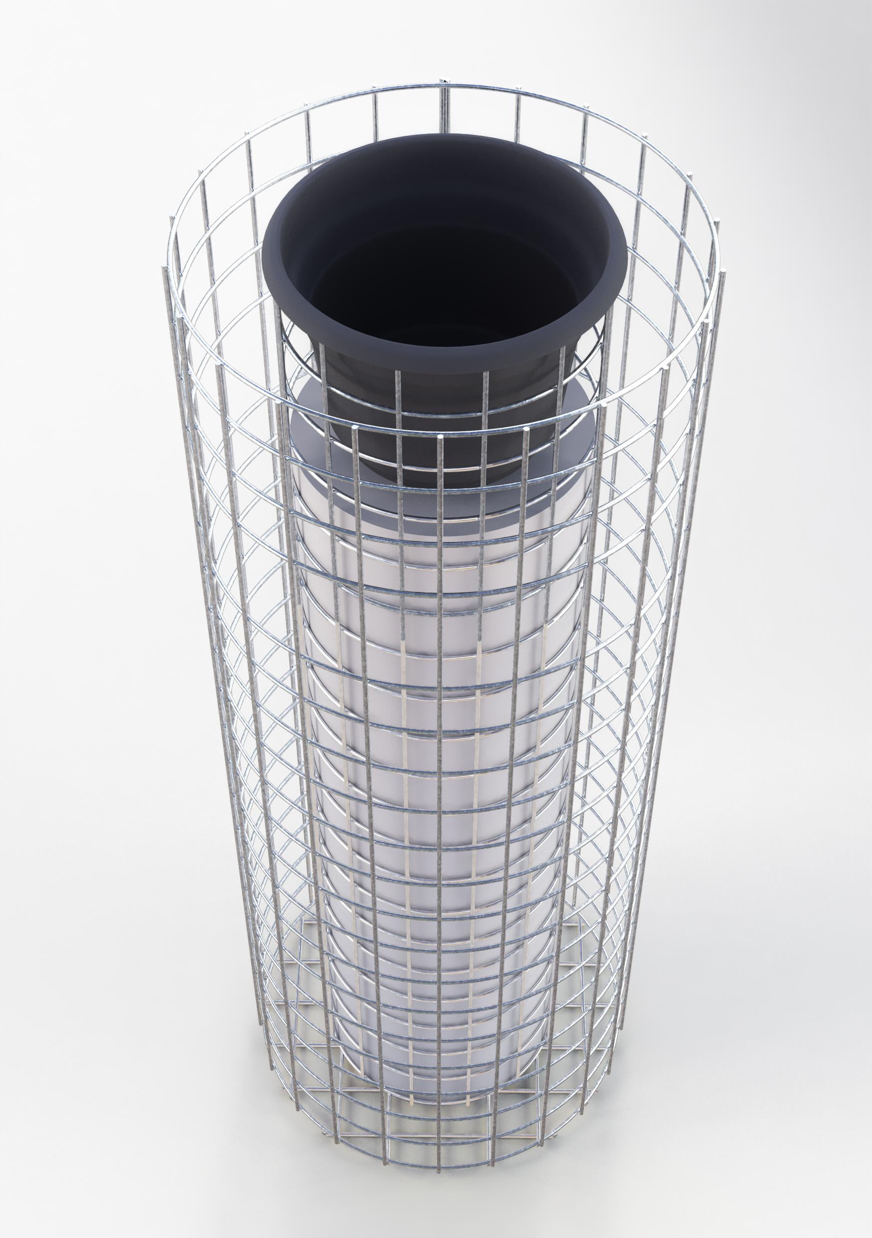 Flower column height 102 cm round, diameter 37 cm, MW 5 x 5 cm, hot-dip galvanized including pot