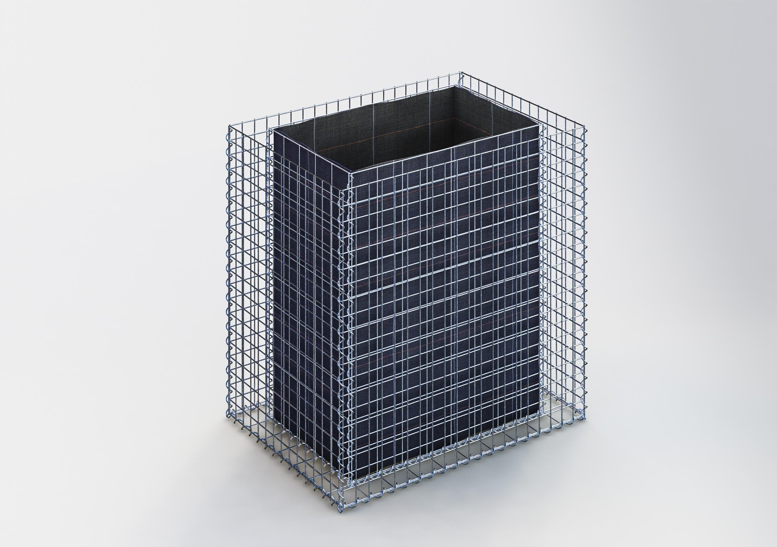 Högbädd, fyrkantig 100 cm x 100 cm x 70 cm (L x H x D), maskstorlek 5 x 5 cm, väggtjocklek 10 cm