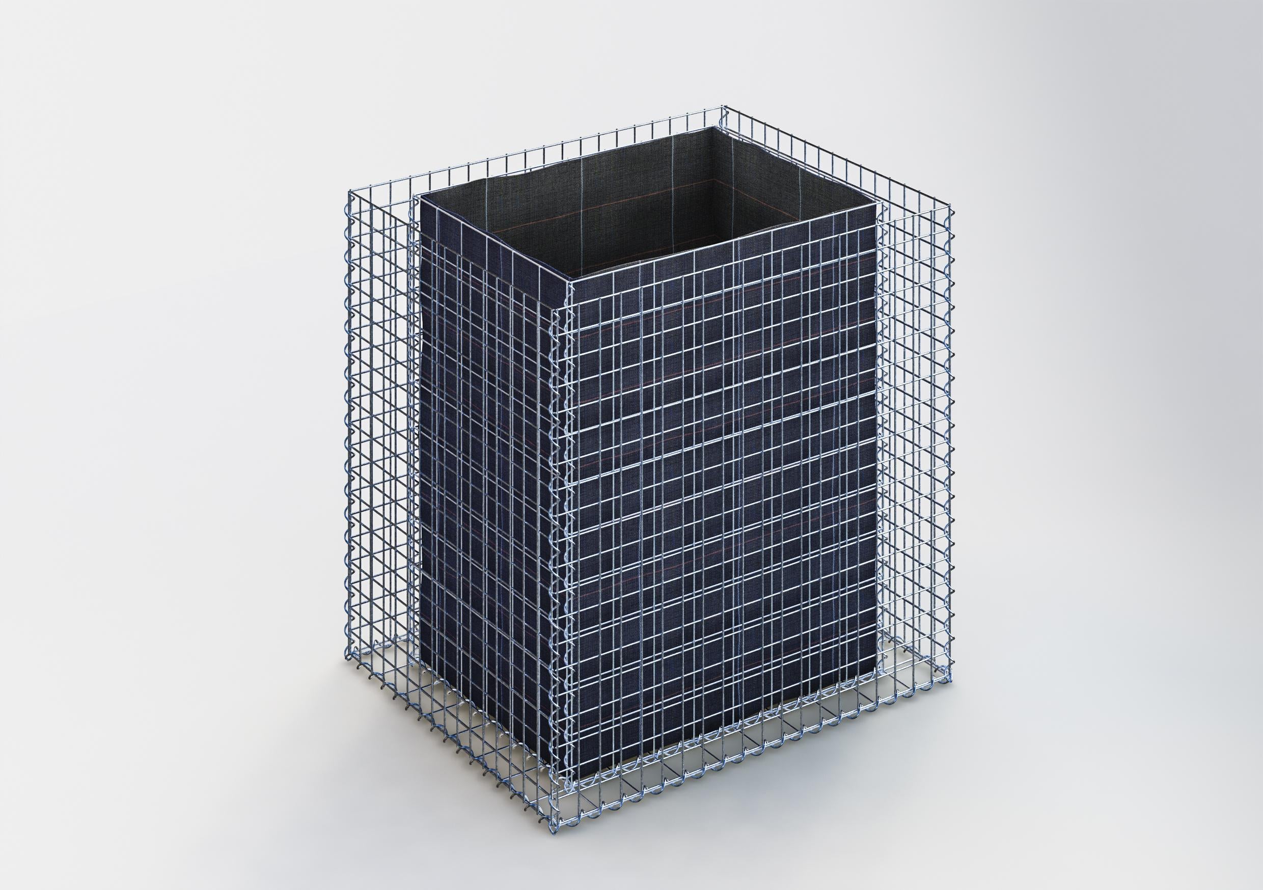 Högbädd, fyrkantig 100 cm x 100 cm x 80 cm (L x H x D), maskstorlek 5 x 5 cm, väggtjocklek 10 cm