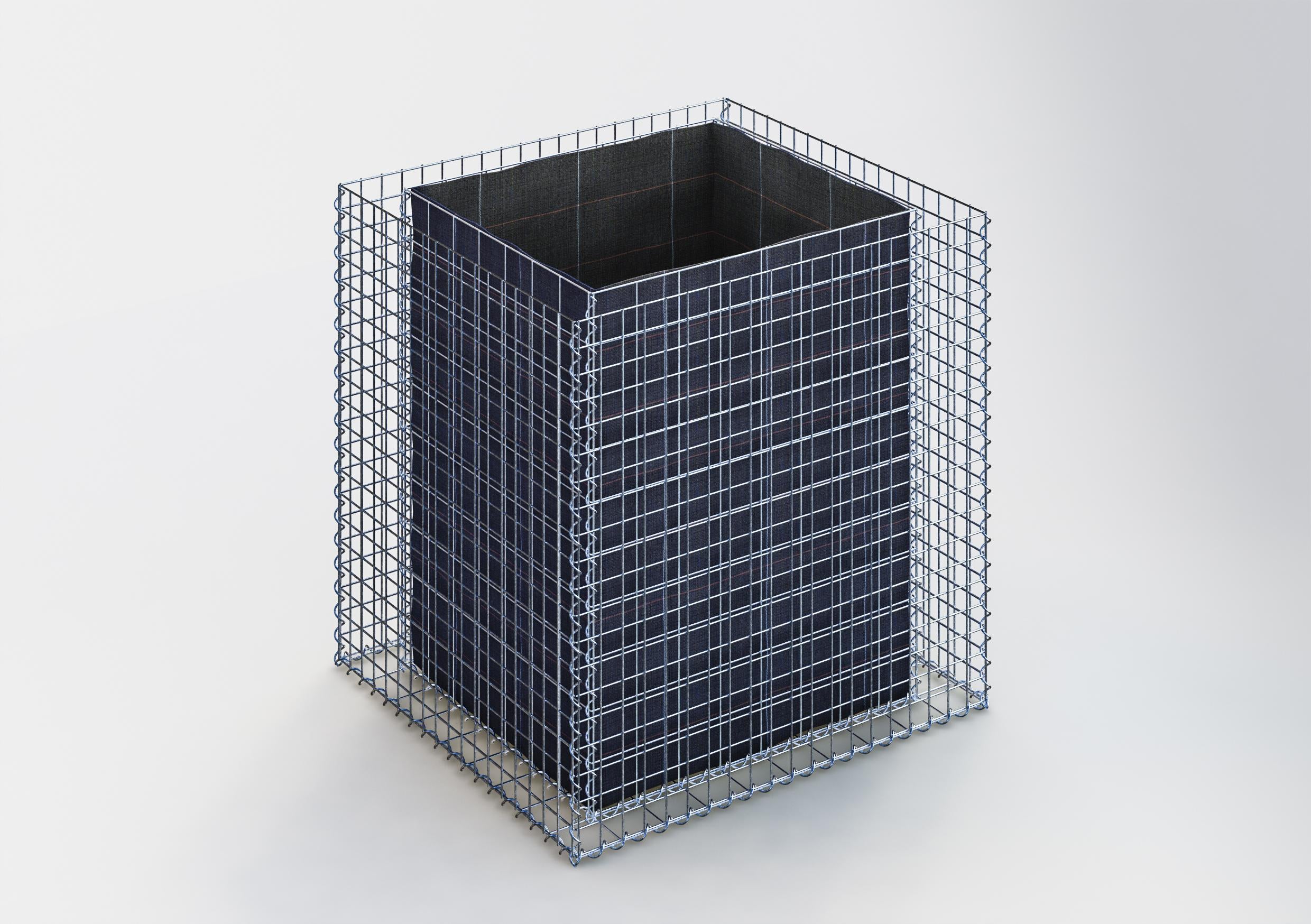 Högbädd, fyrkantig 100 cm x 100 cm x 90 cm (L x H x D), maskstorlek 5 x 5 cm, väggtjocklek 10 cm