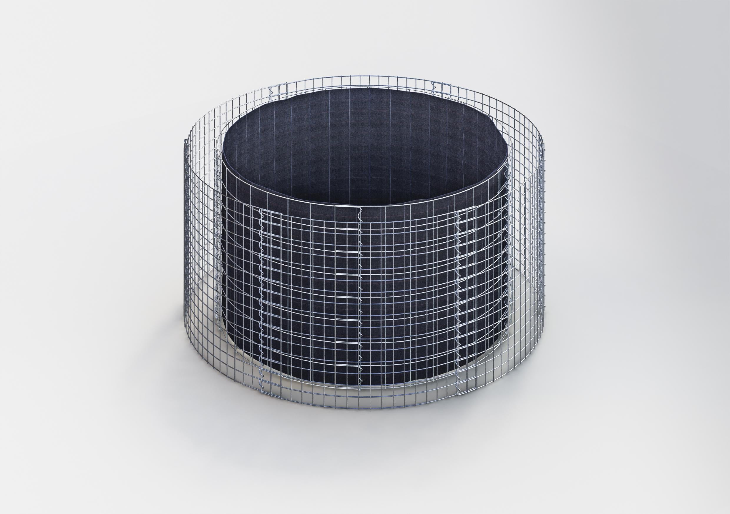 Lecho elevado redondo, diámetro exterior 172 cm, altura 80 cm, malla 5 x 10 cm, espesor de pared 15 cm