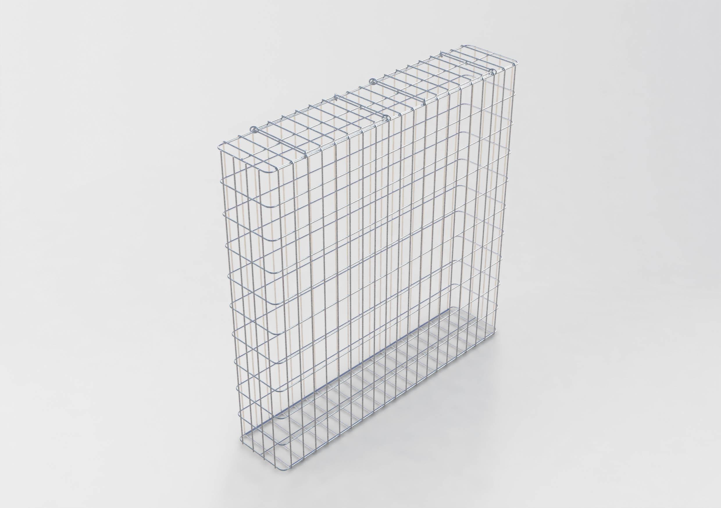 Varmförzinkad gabion 102 cm x 102 cm x 22 cm, maskstorlek 5 cm x 10 cm, helsvetsad